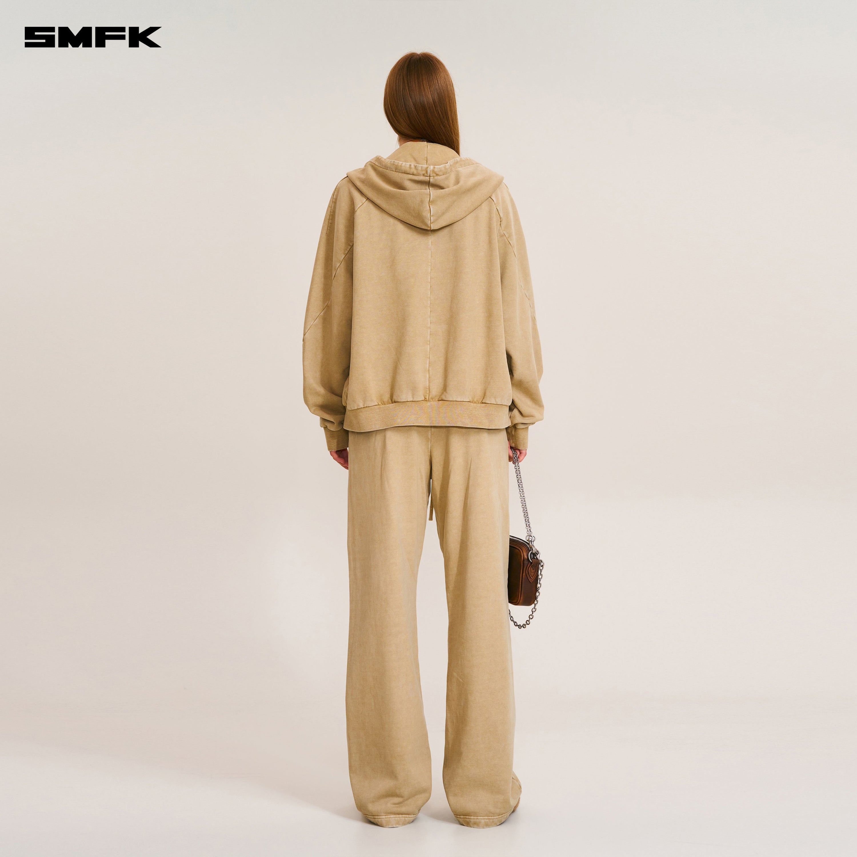 VINTAGE-SAVAGE LOOSE SPORTS ZIP HOODIE/FADE DYE FADING DESERT