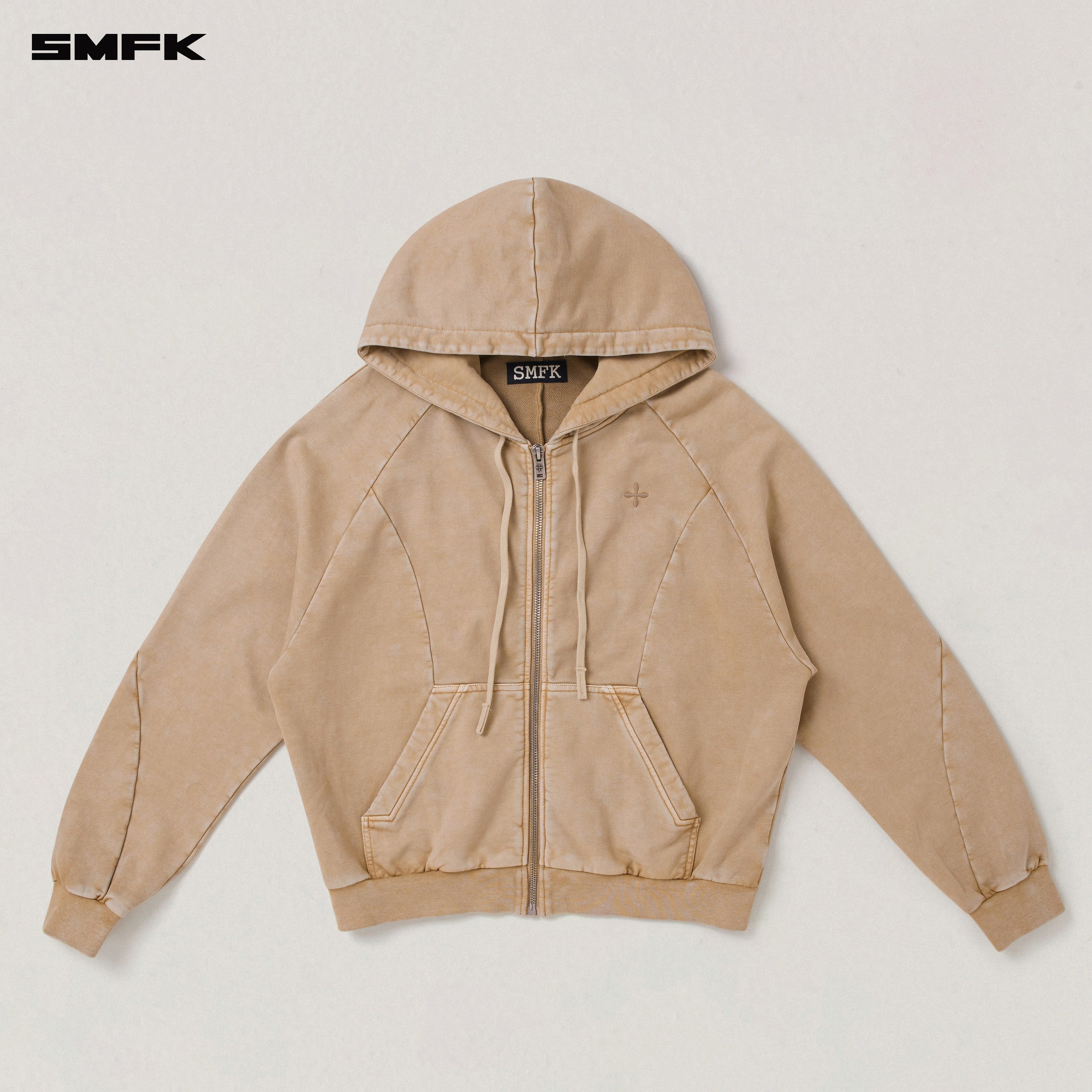 VINTAGE-SAVAGE LOOSE SPORTS ZIP HOODIE/FADE DYE FADING DESERT