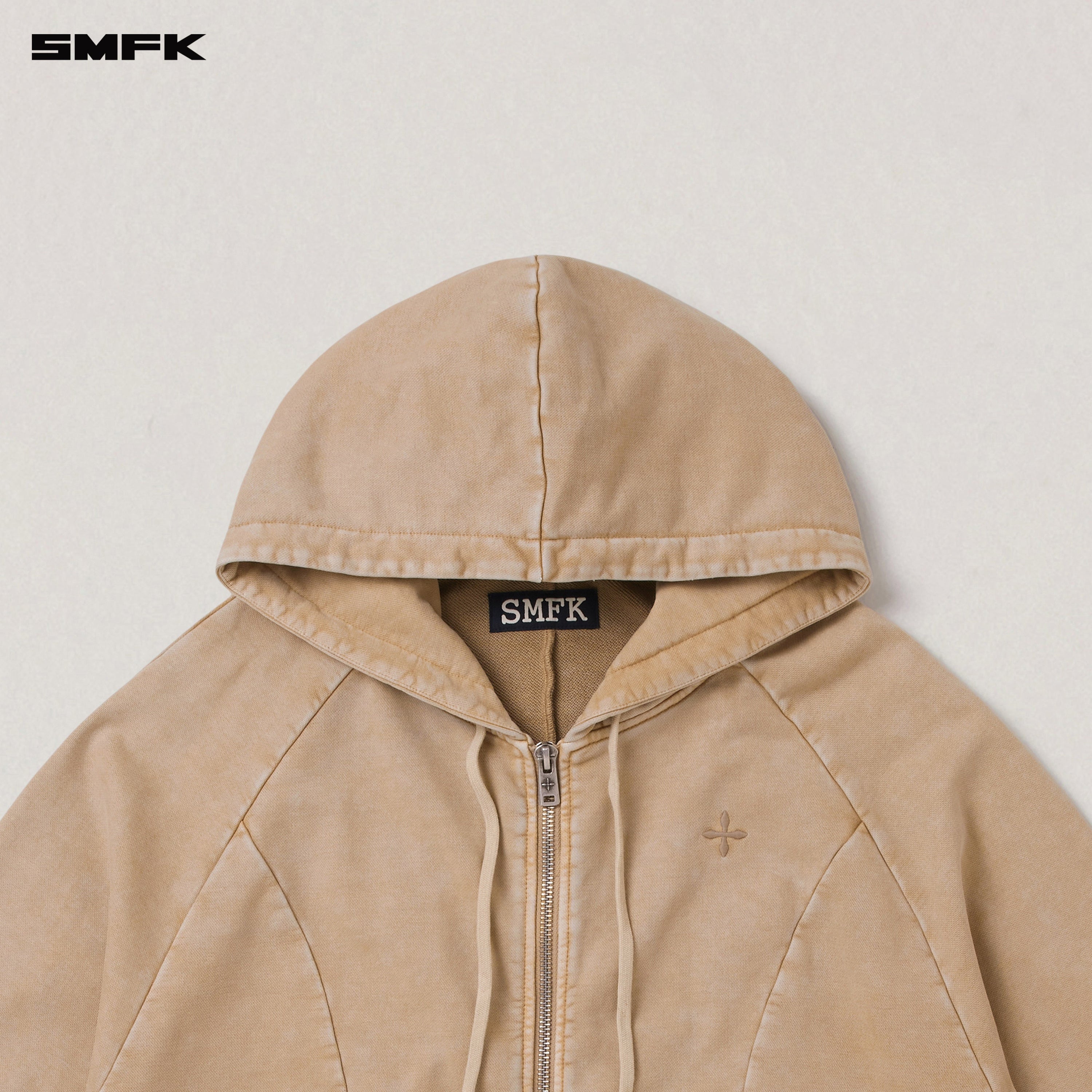 VINTAGE-SAVAGE LOOSE SPORTS ZIP HOODIE/FADE DYE FADING DESERT