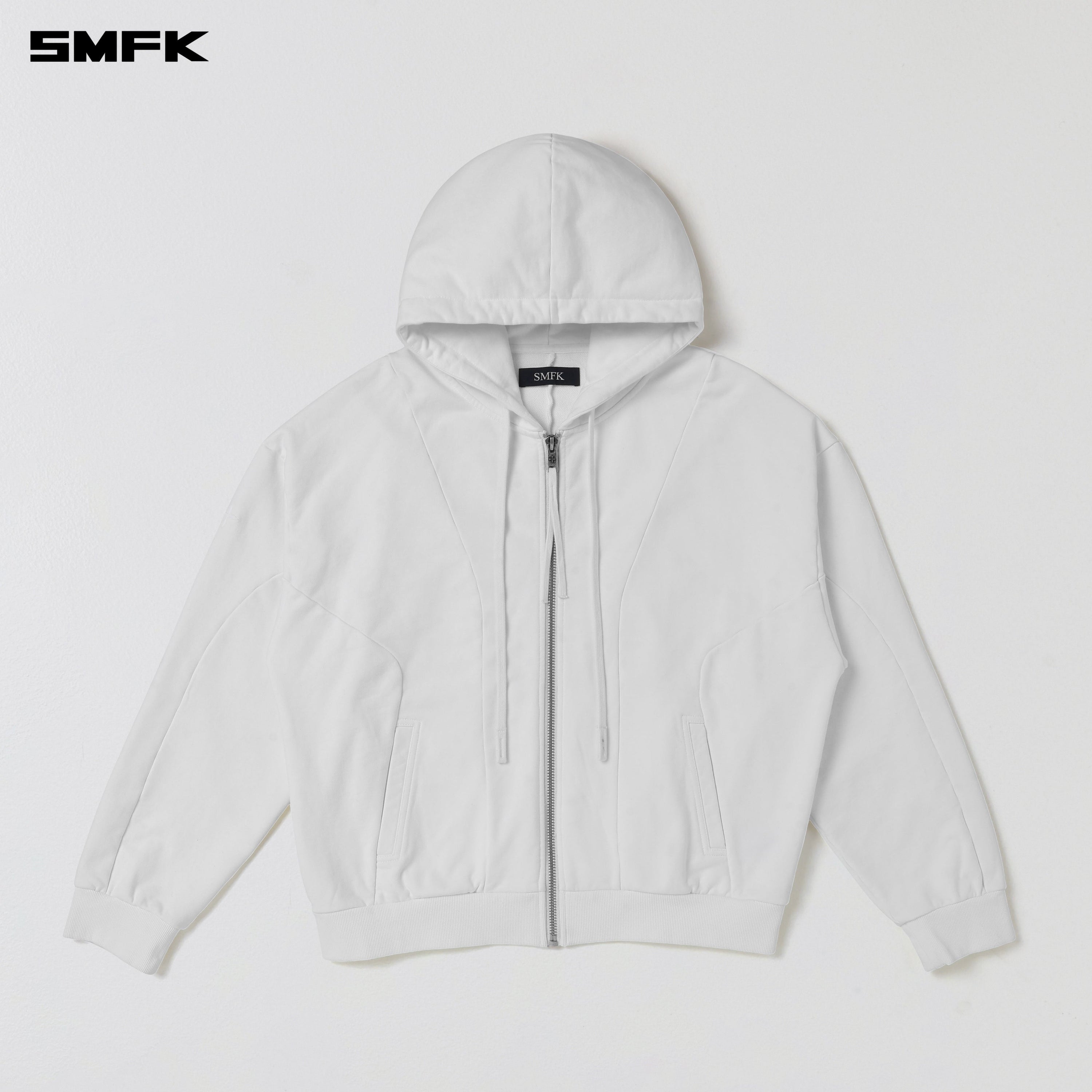 VINTAGE MUSE LOOSE ZIPPER SPORTS HOODIE/COTTON CLOUD WHITE