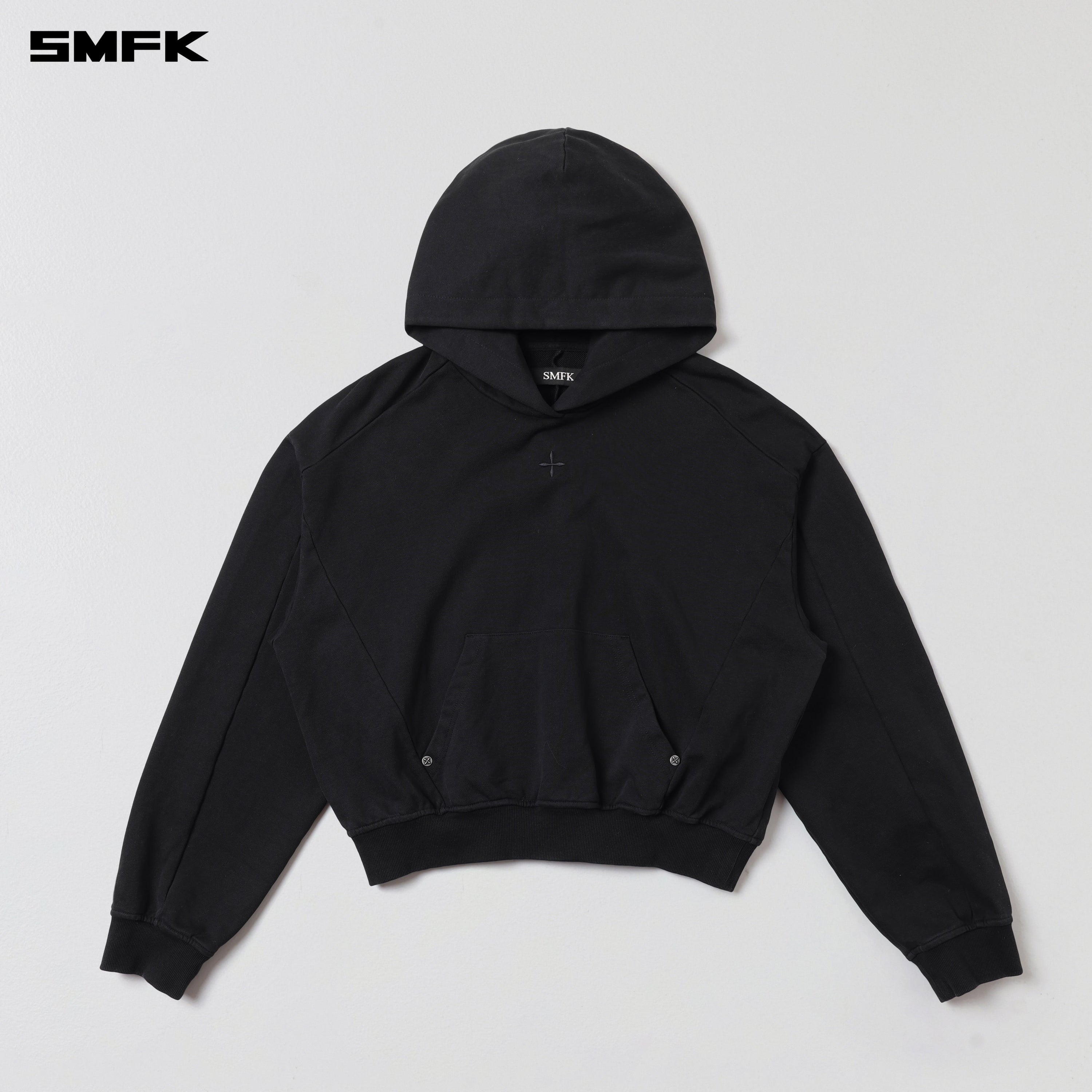 VINTAGE MUSE SPORTS SHORT HOODIE/COTTON WILD BLACK