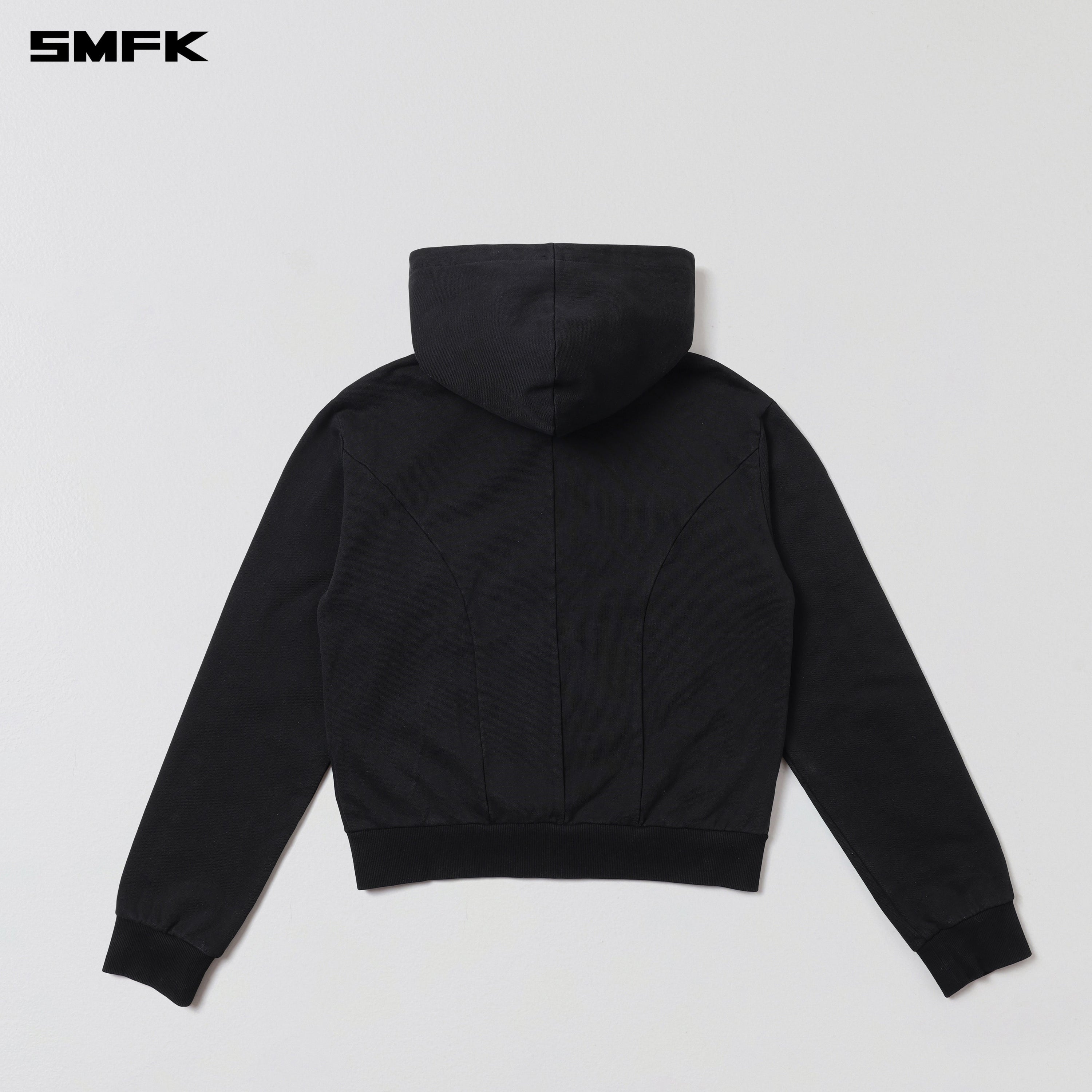 VINTAGE MUSE ZIPPER SPORTS HOODIE/COTTON VANISH BLACK