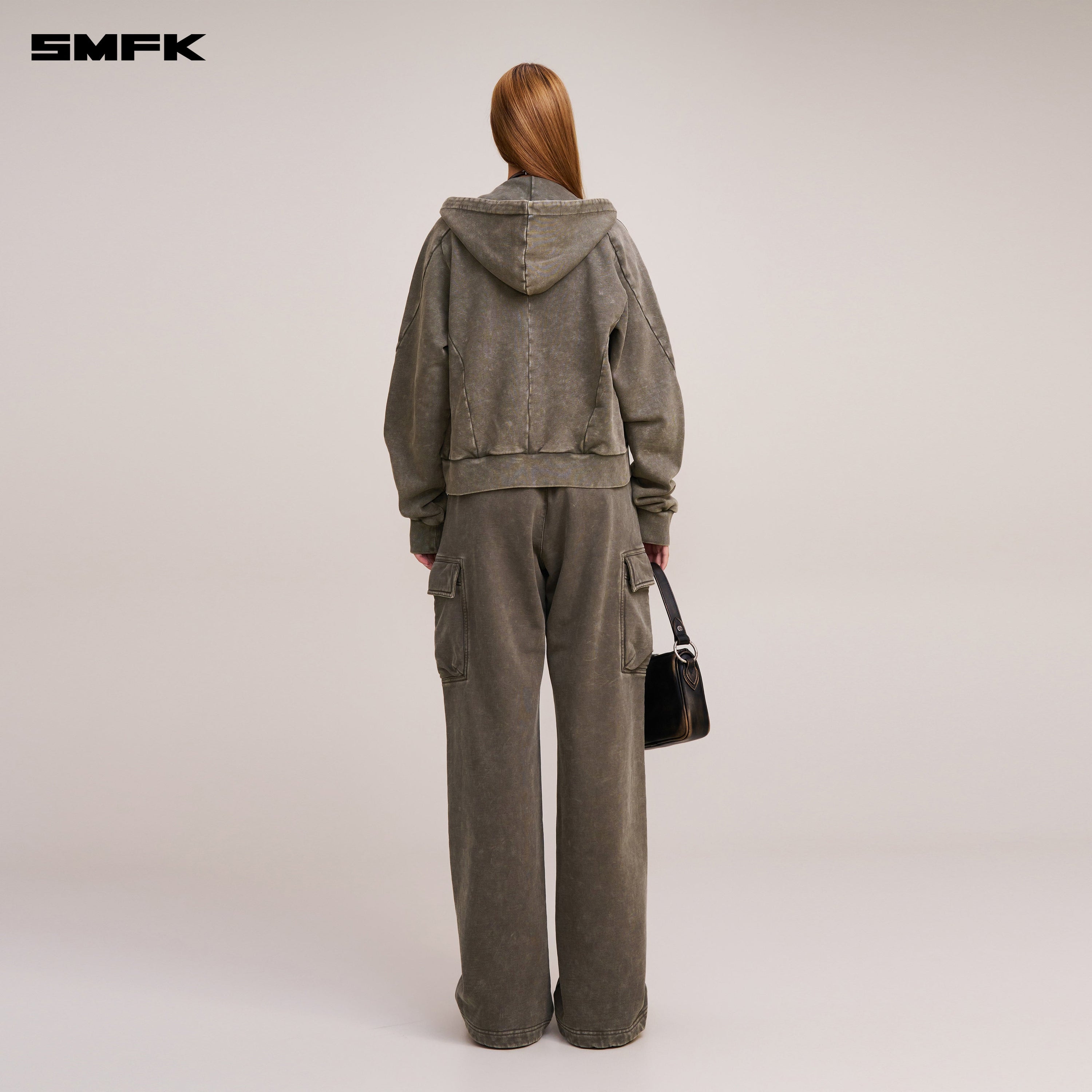 VINTAGE-SAVAGE SPORTS HOODIE/FADE DYE VANISH BROWN