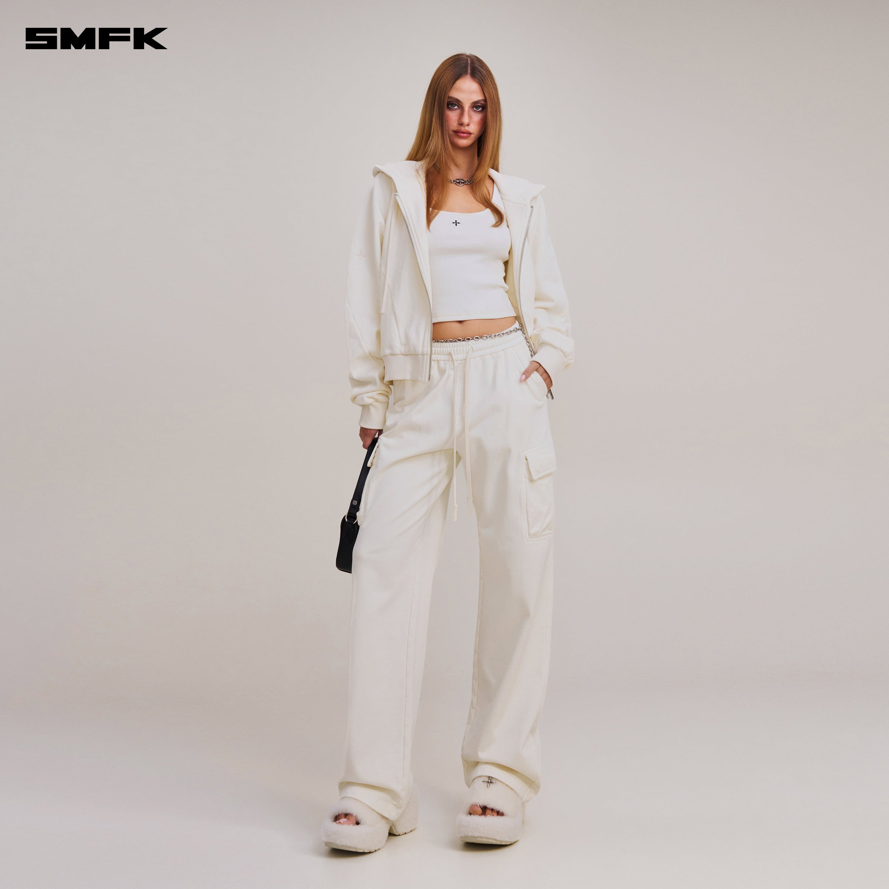 VINTAGE-SAVAGE SPORTS HOODIE SNOW MOUNTAIN WHITE