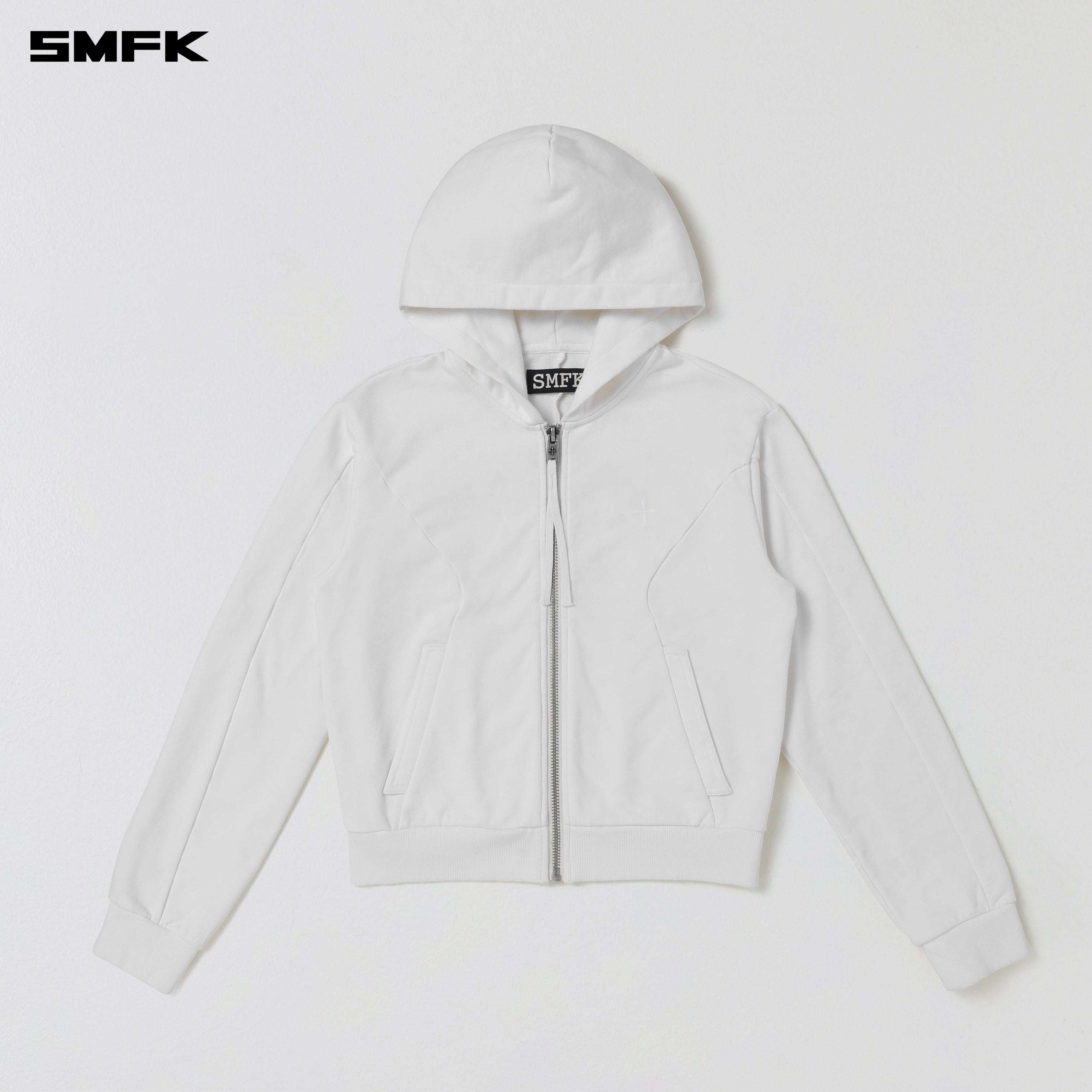 VINTAGE MUSE ZIPPER SPORTS HOODIE/COTTON CLOUD WHITE