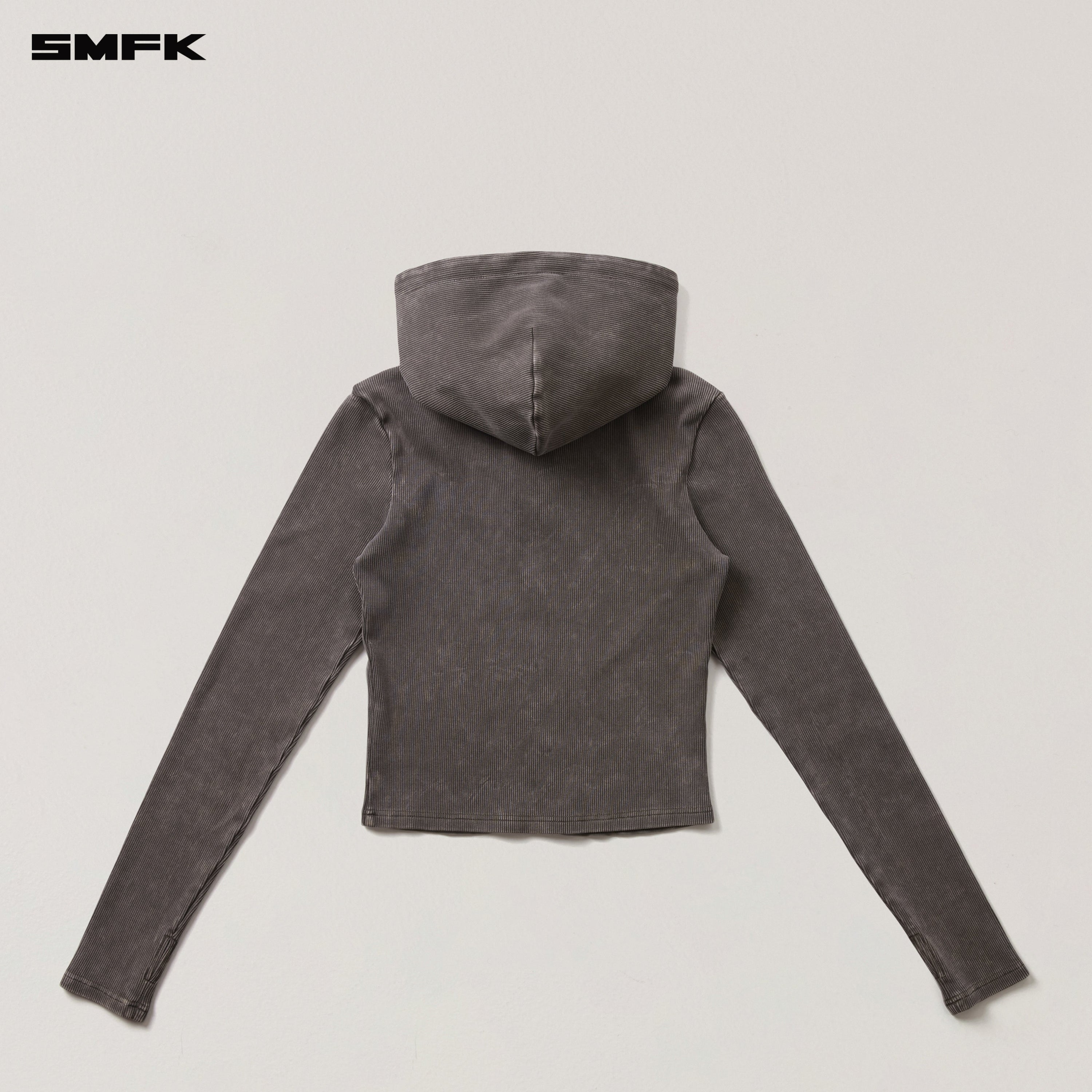 VINTAGE-SAVAGE SLIM SPORTS ZIP HOODIE/FADE DYE VANISH BROWN