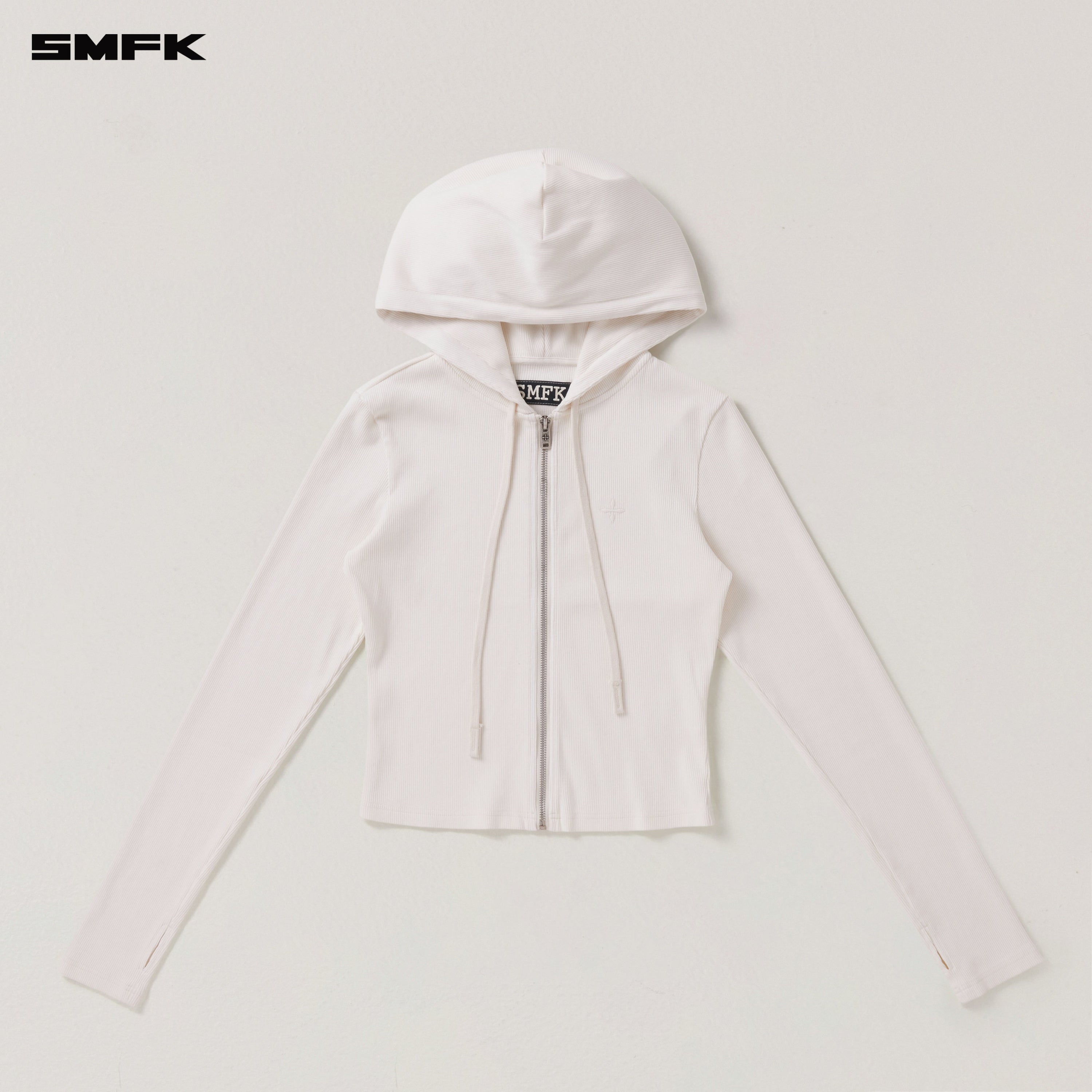 VINTAGE-SAVAGE SLIM SPORTS ZIP HOODIE/FADE DYE SNOW MOUNTAIN WHITE