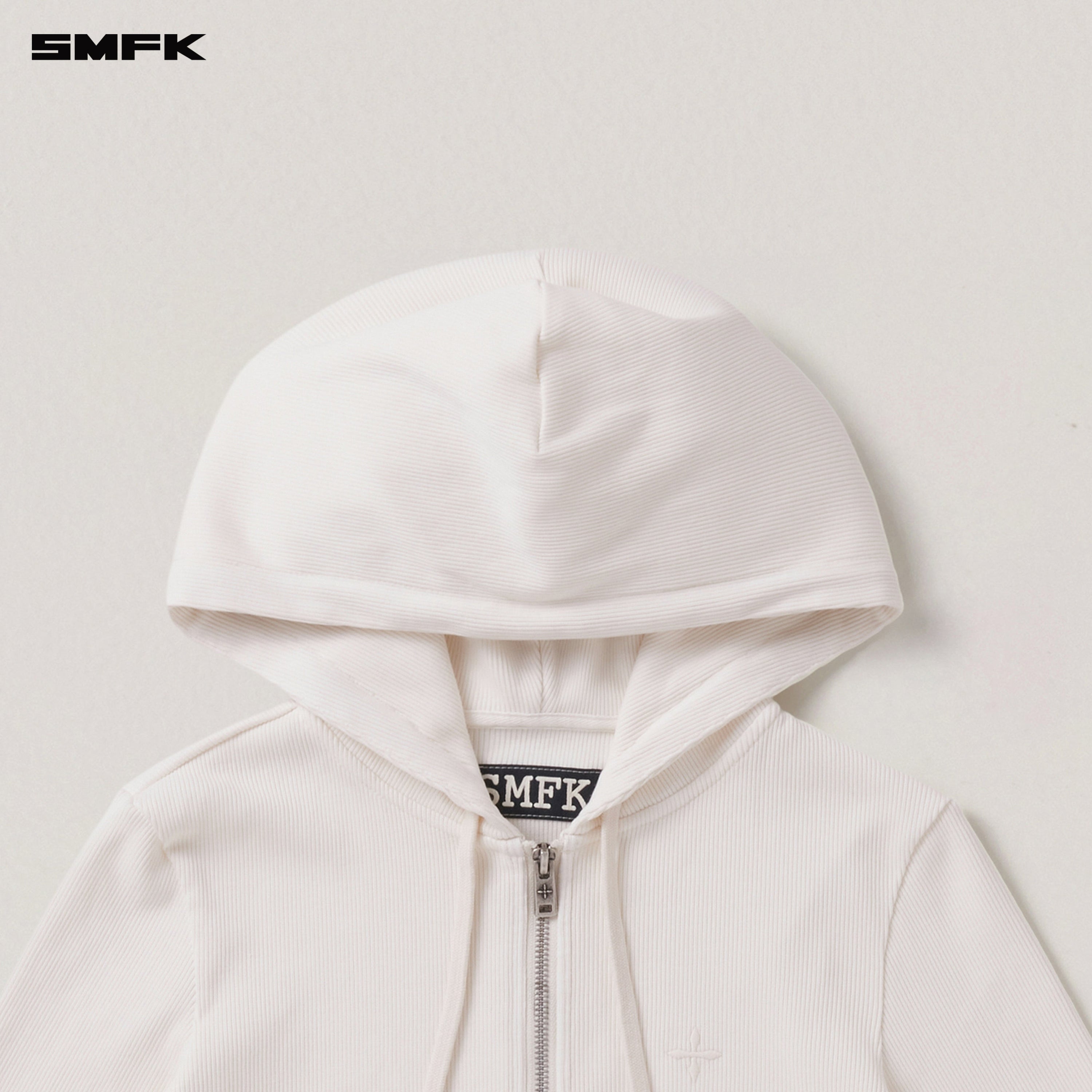 VINTAGE-SAVAGE SLIM SPORTS ZIP HOODIE/FADE DYE SNOW MOUNTAIN WHITE