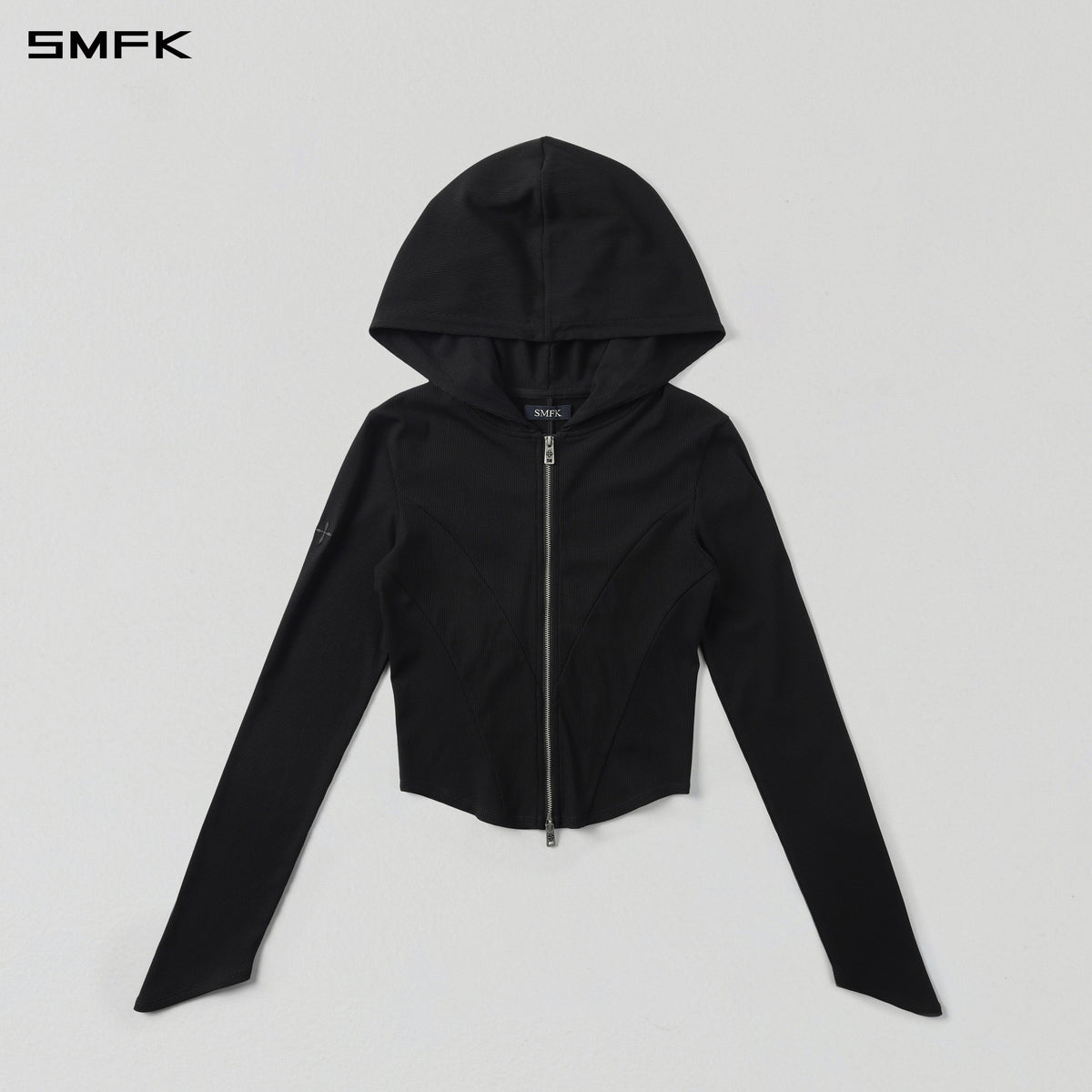 VINTAGE AEOLUS EVENING SLIM ZIP HOODIE/SLIK+COTTON/W WILD BLACK