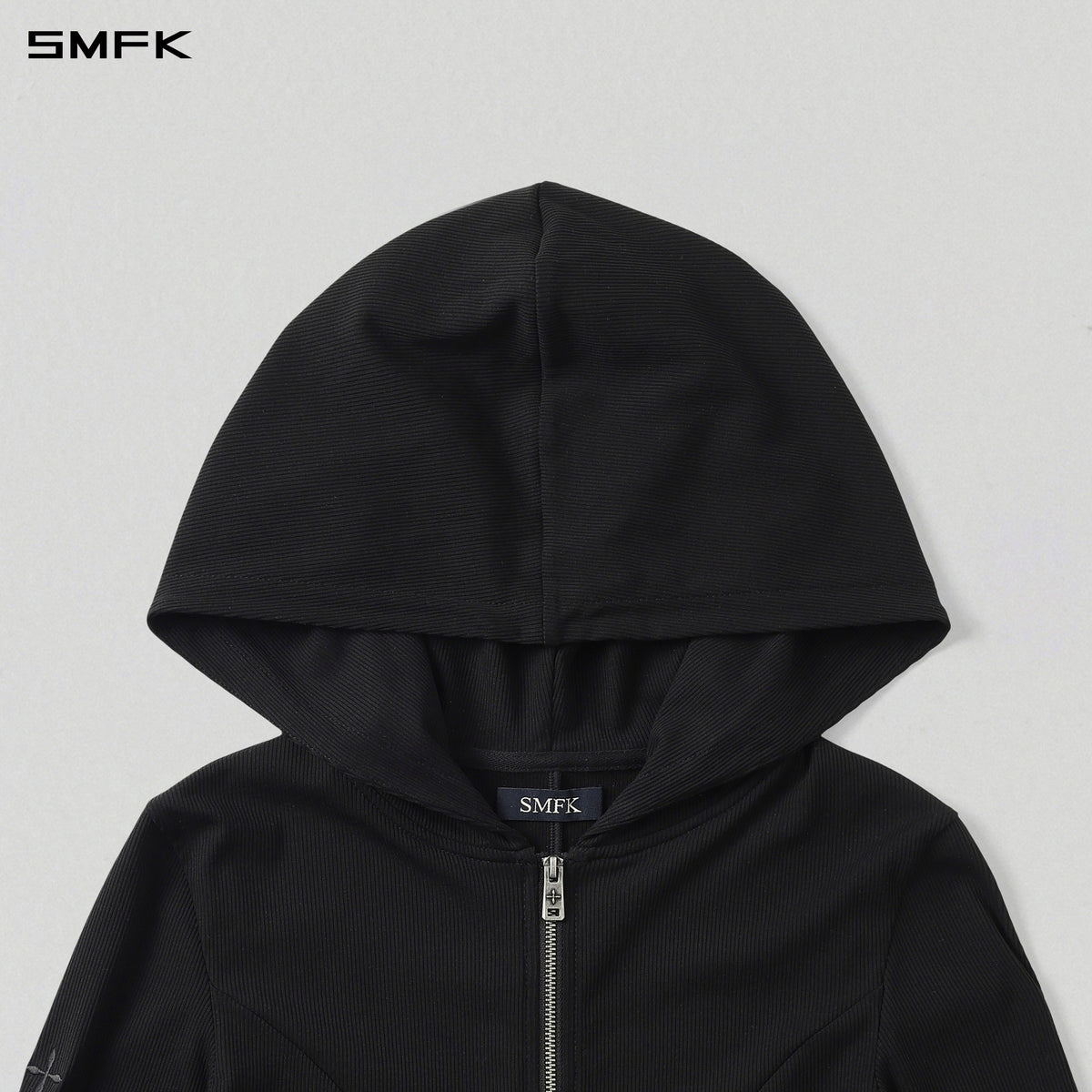 VINTAGE AEOLUS EVENING SLIM ZIP HOODIE/SLIK+COTTON/W WILD BLACK