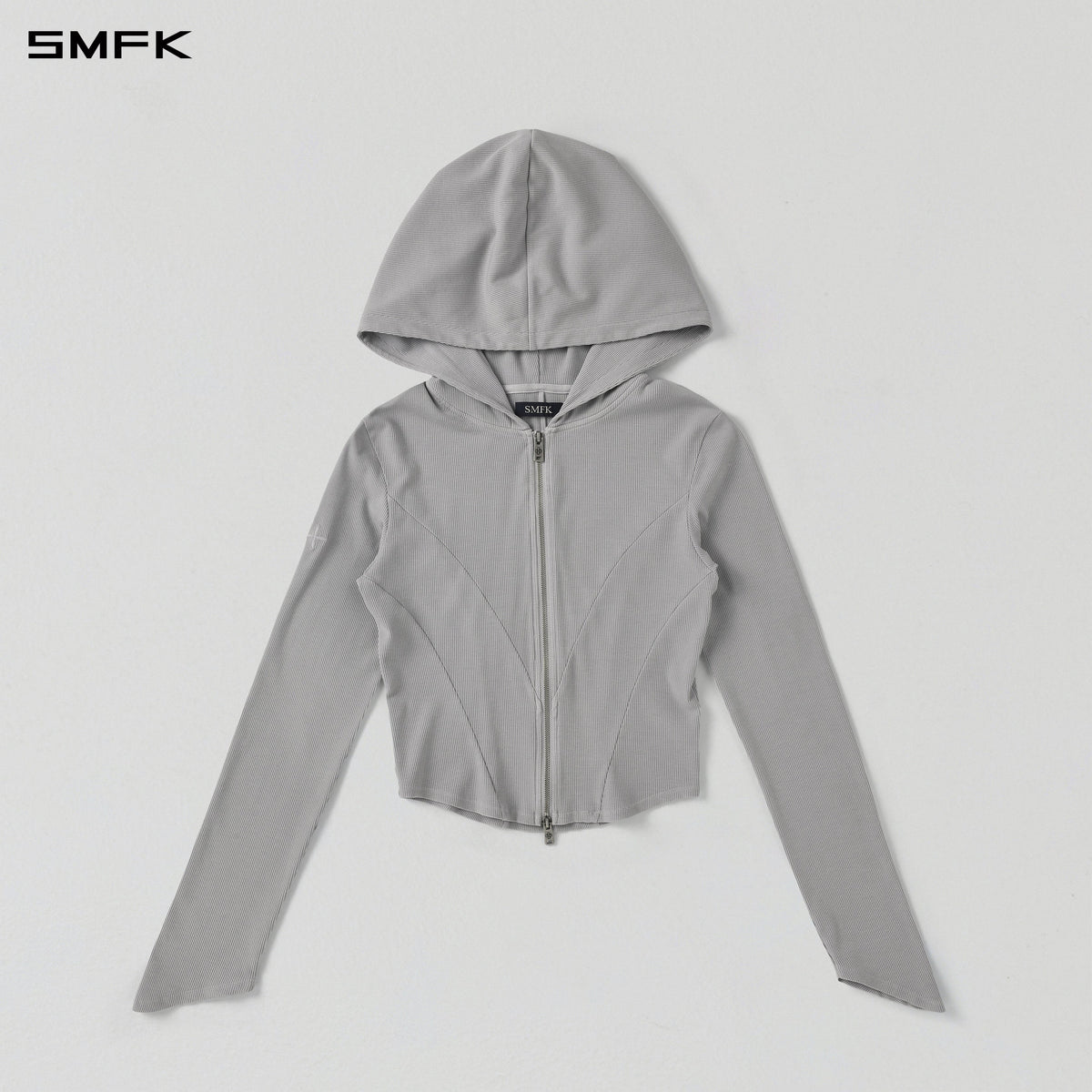VINTAGE AEOLUS EVENING SLIM ZIP HOODIE/SLIK+COTTON/W GLACIER GREY