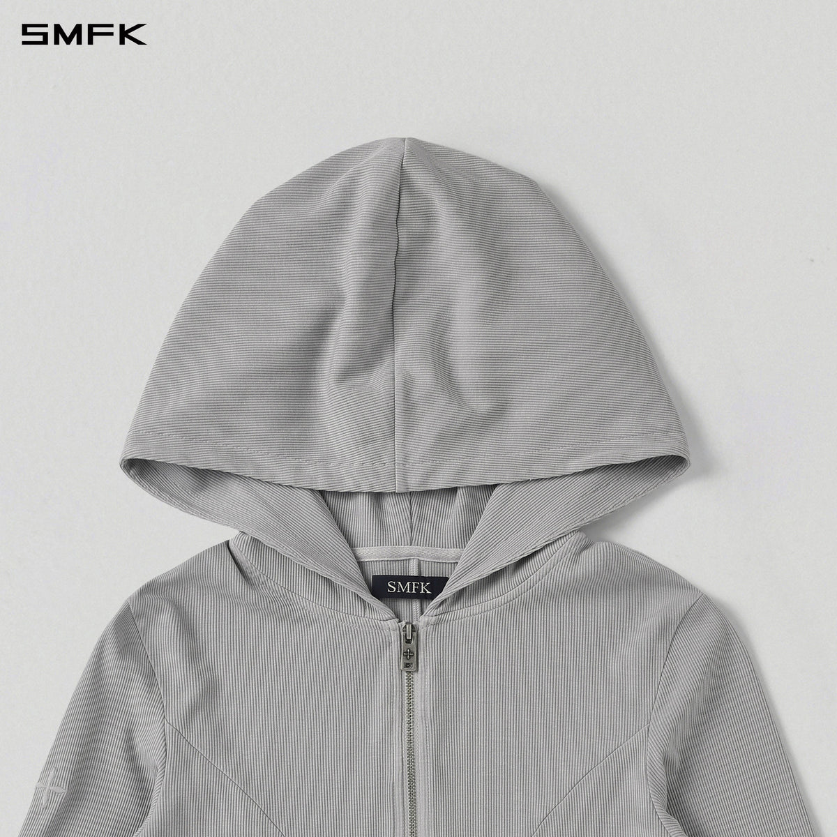 VINTAGE AEOLUS EVENING SLIM ZIP HOODIE/SLIK+COTTON/W GLACIER GREY