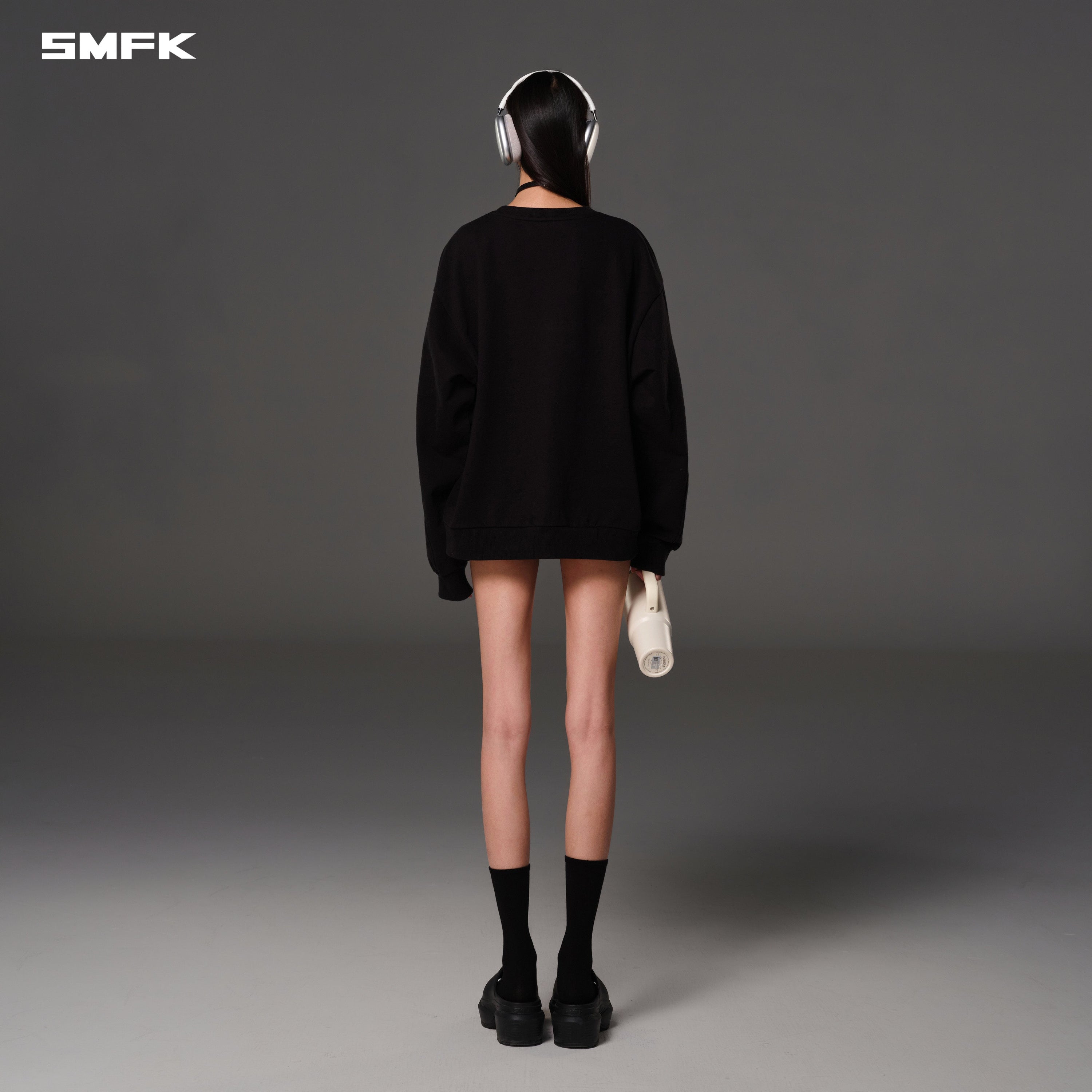 FUTURE REFLECTION MASSIVE PULLOVER/COTTON WOOL WILD BLACK