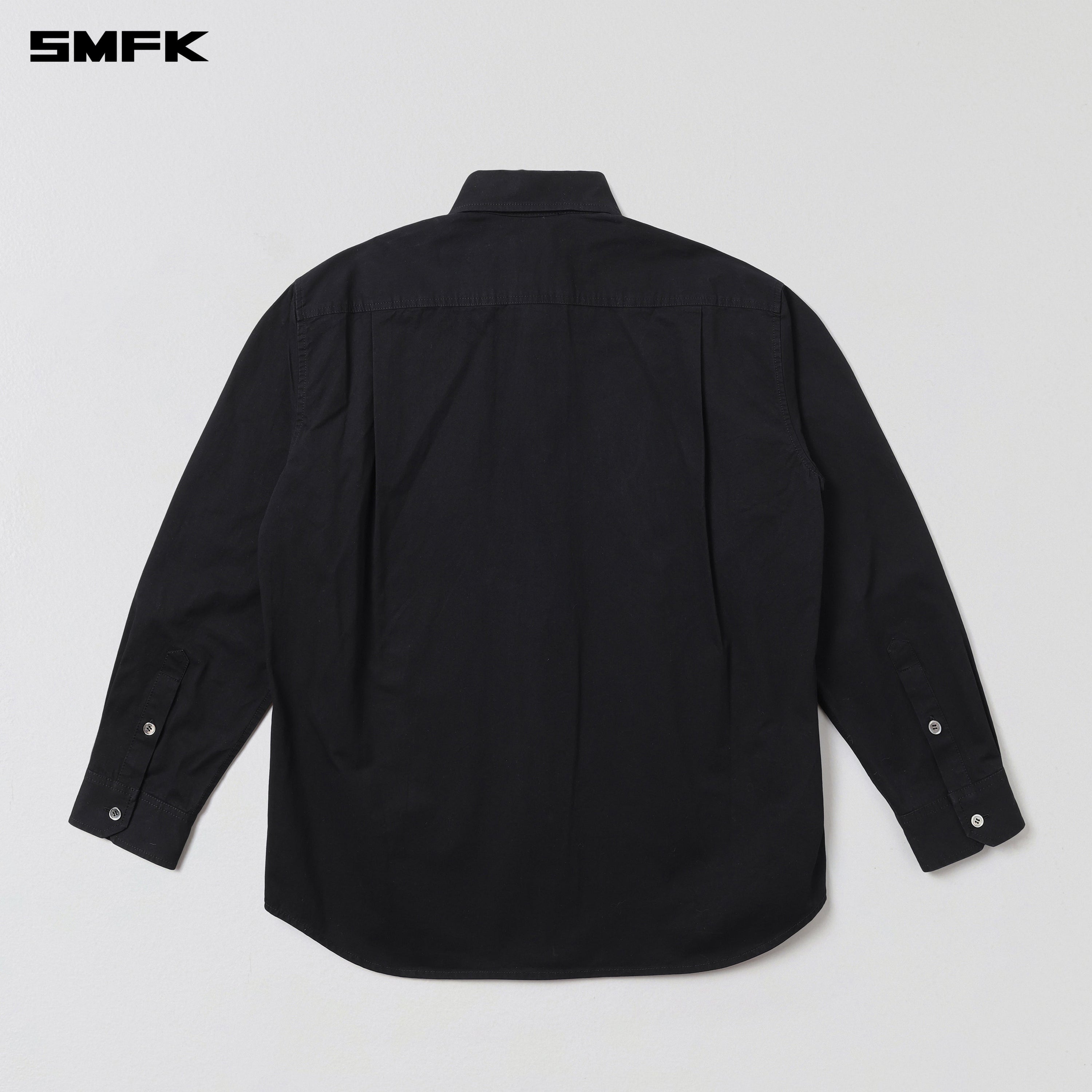 COMPASS BADGE CARGO SHIRT/COTTON WILD BLACK