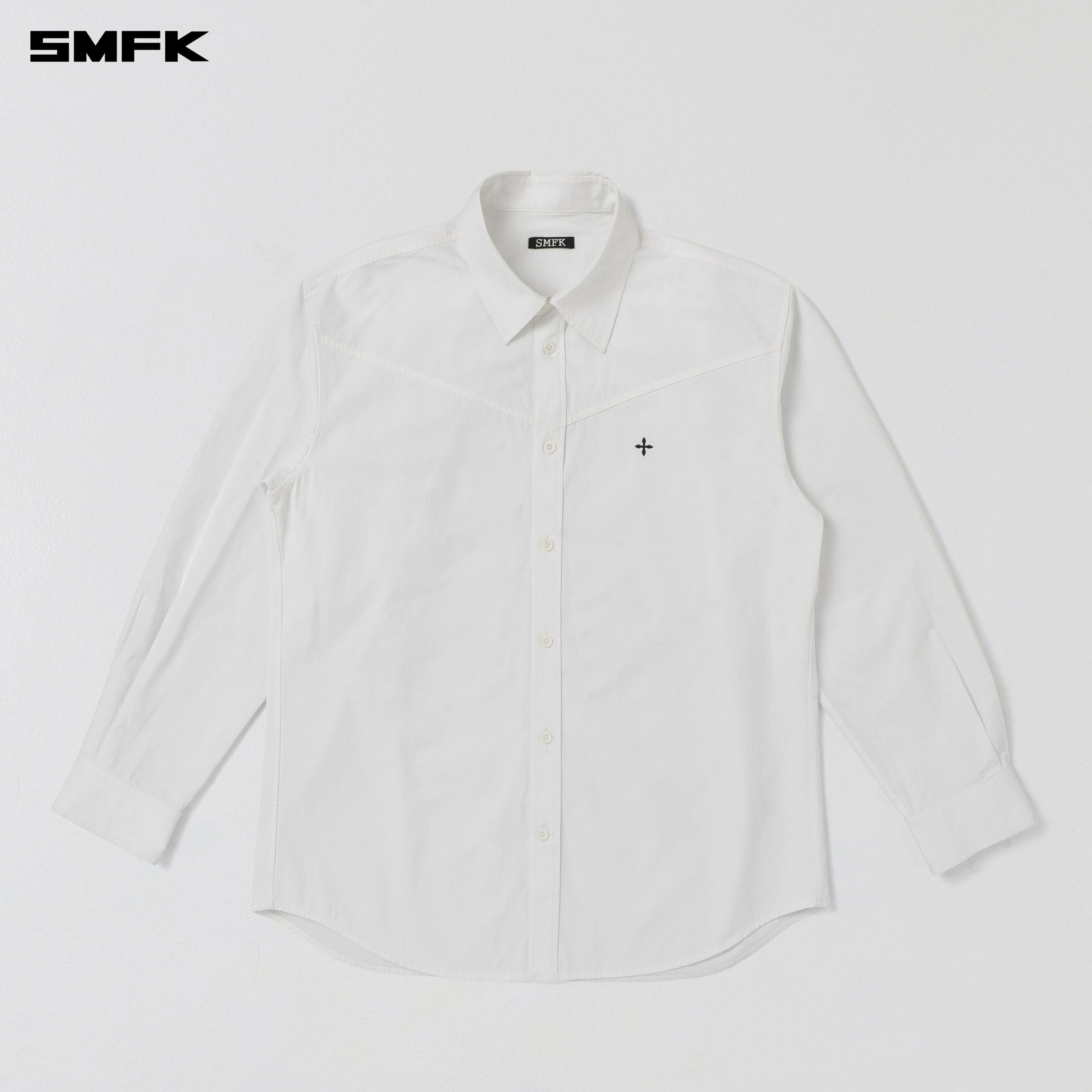 COMPASS BADGE CARGO SHIRT/COTTON CLOUD WHITE
