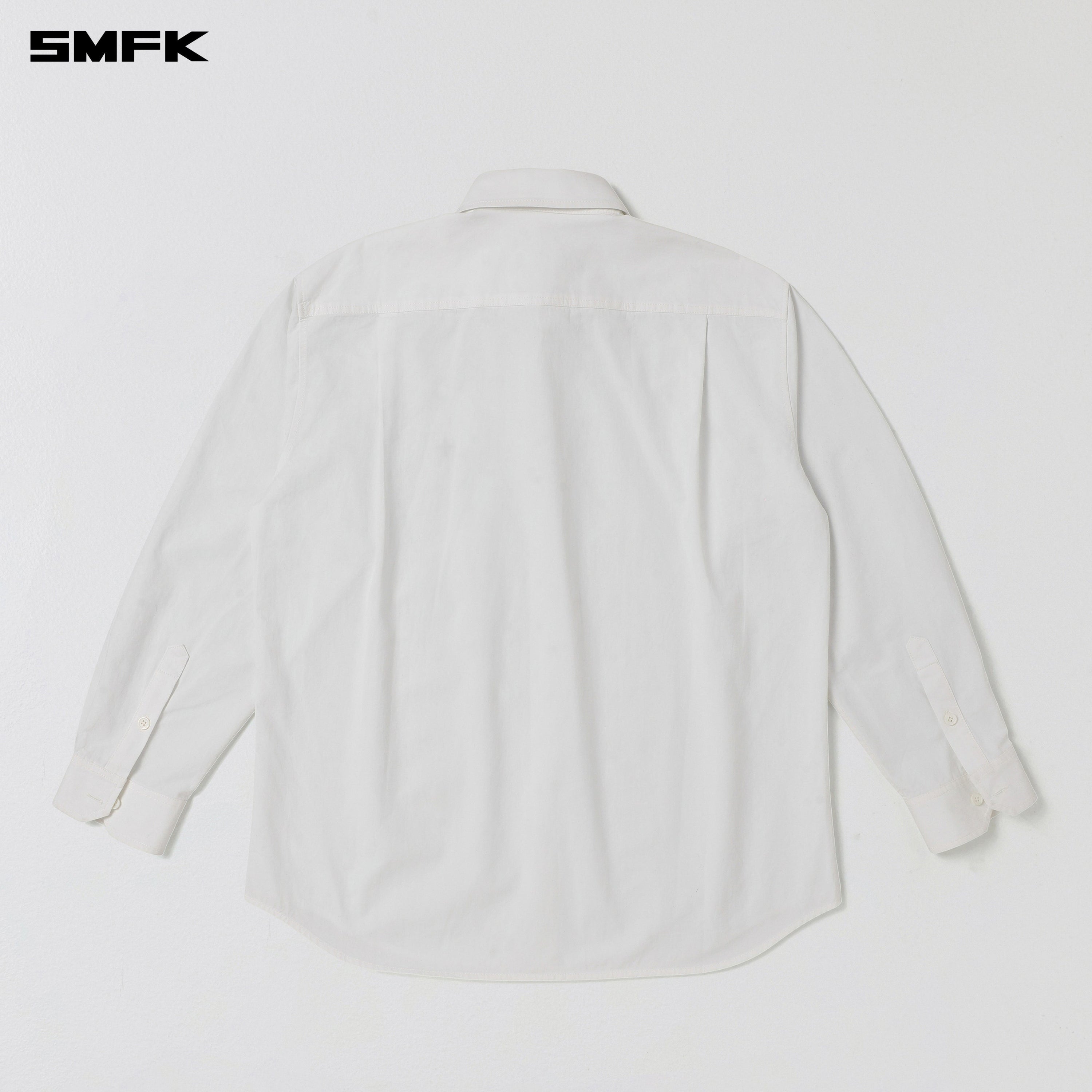 COMPASS BADGE CARGO SHIRT/COTTON CLOUD WHITE