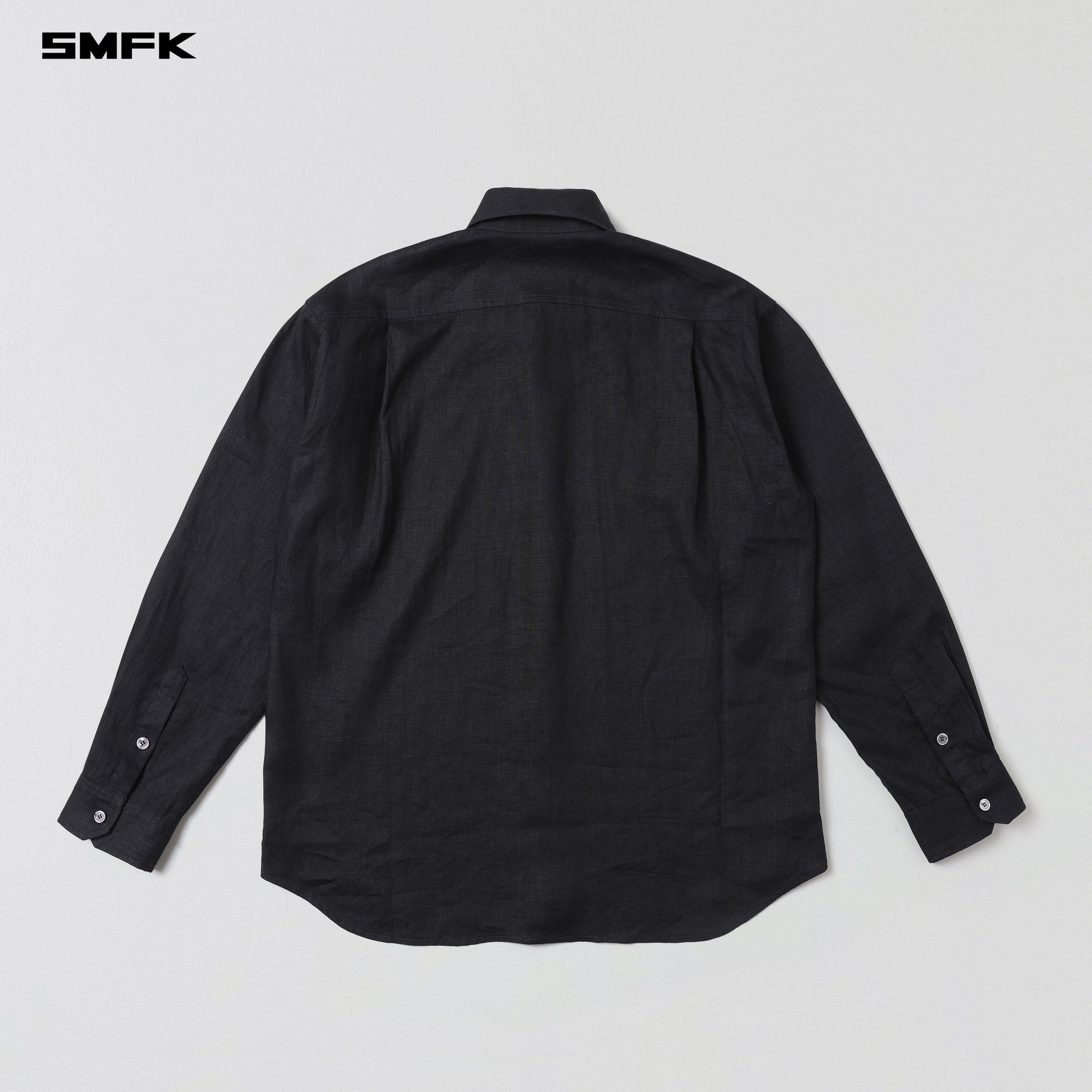COMPASS ROVE SHIRT/LINEN WILD BLACK