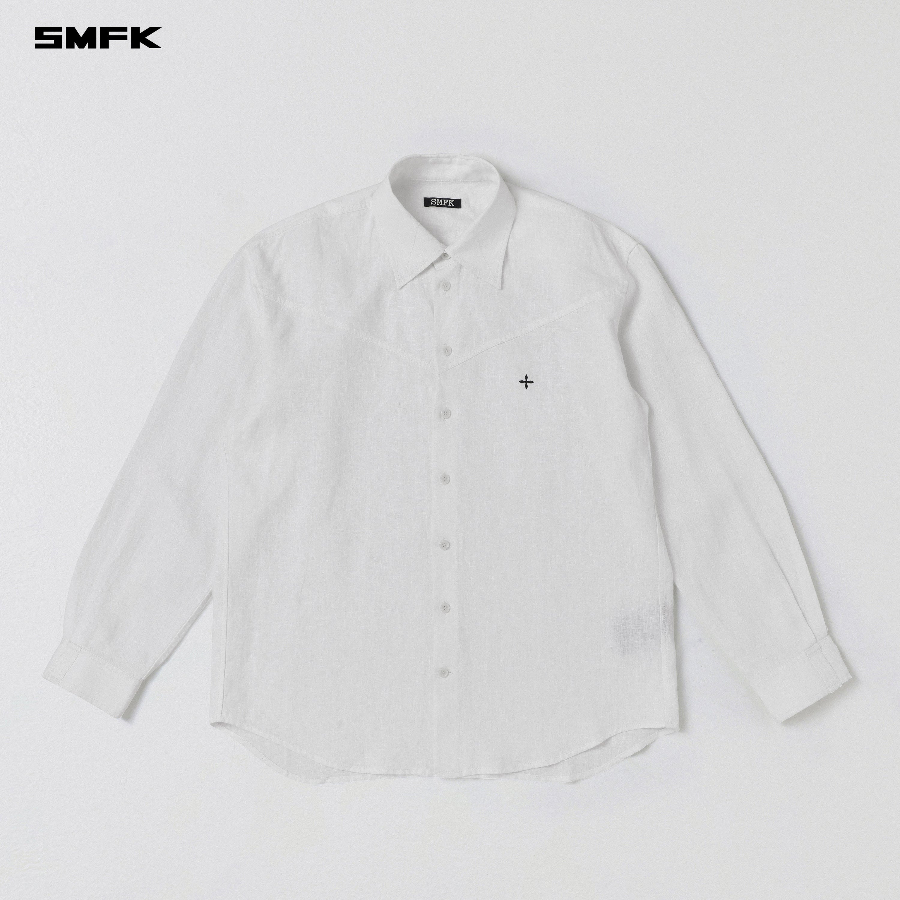 COMPASS ROVE SHIRT/LINEN CLOUD WHITE