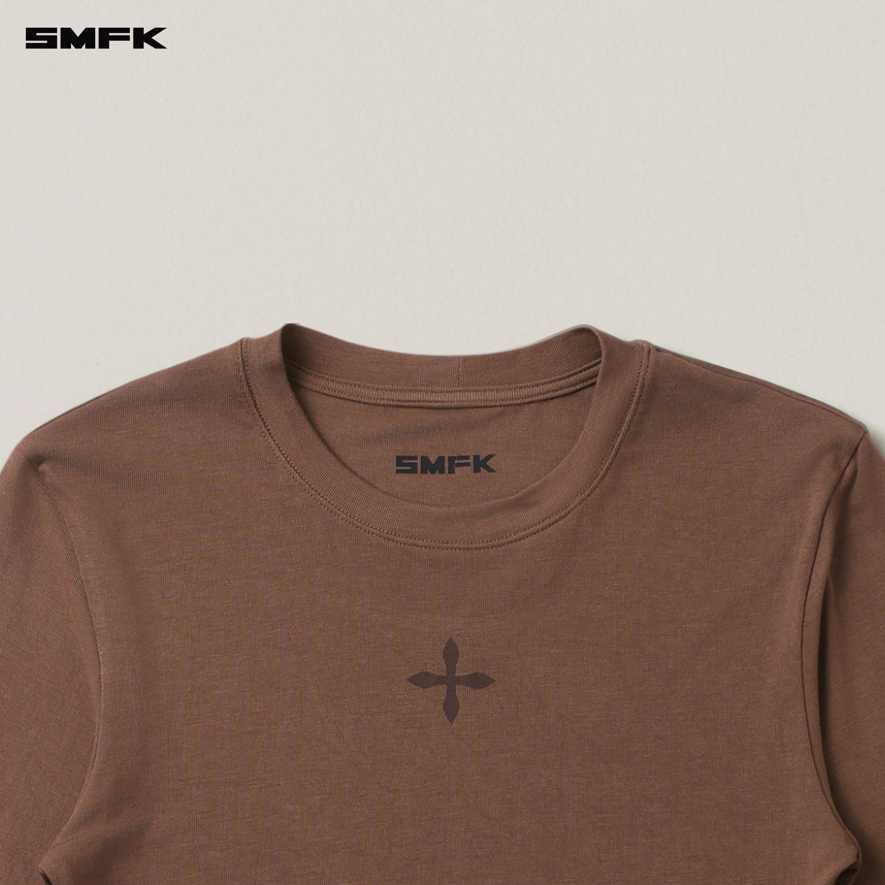 COMPASS ORIGINAL BADGE Slim-fit SPORTS PULLOVER WILD HORSE BROWN