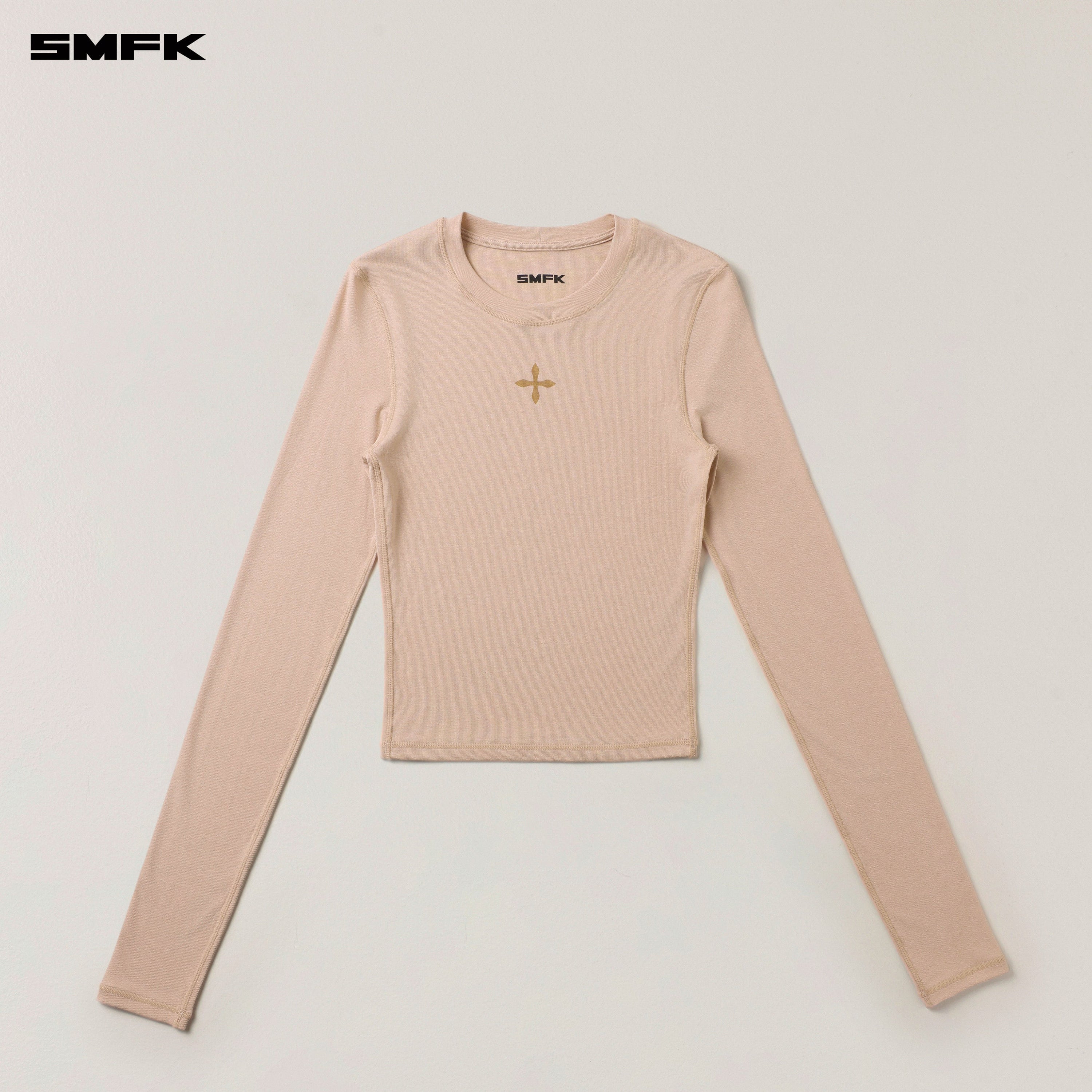 COMPASS ORIGINAL BADGE Slim-fit SPORTS PULLOVER SAND