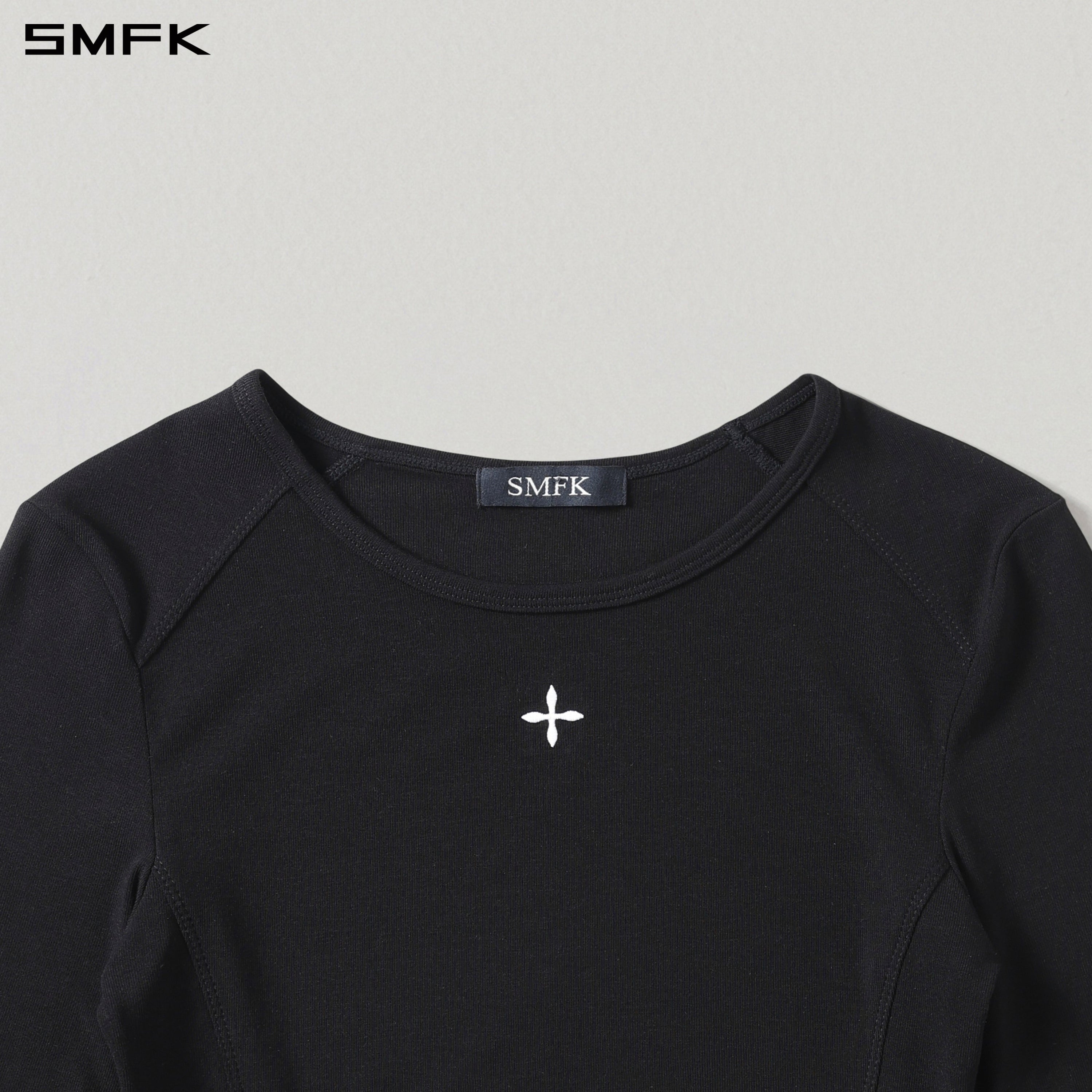 MYTH SEER SLIM SHORT SPORTS PULLOVER/ACETATE+LENZING MODAL WILD BLACK