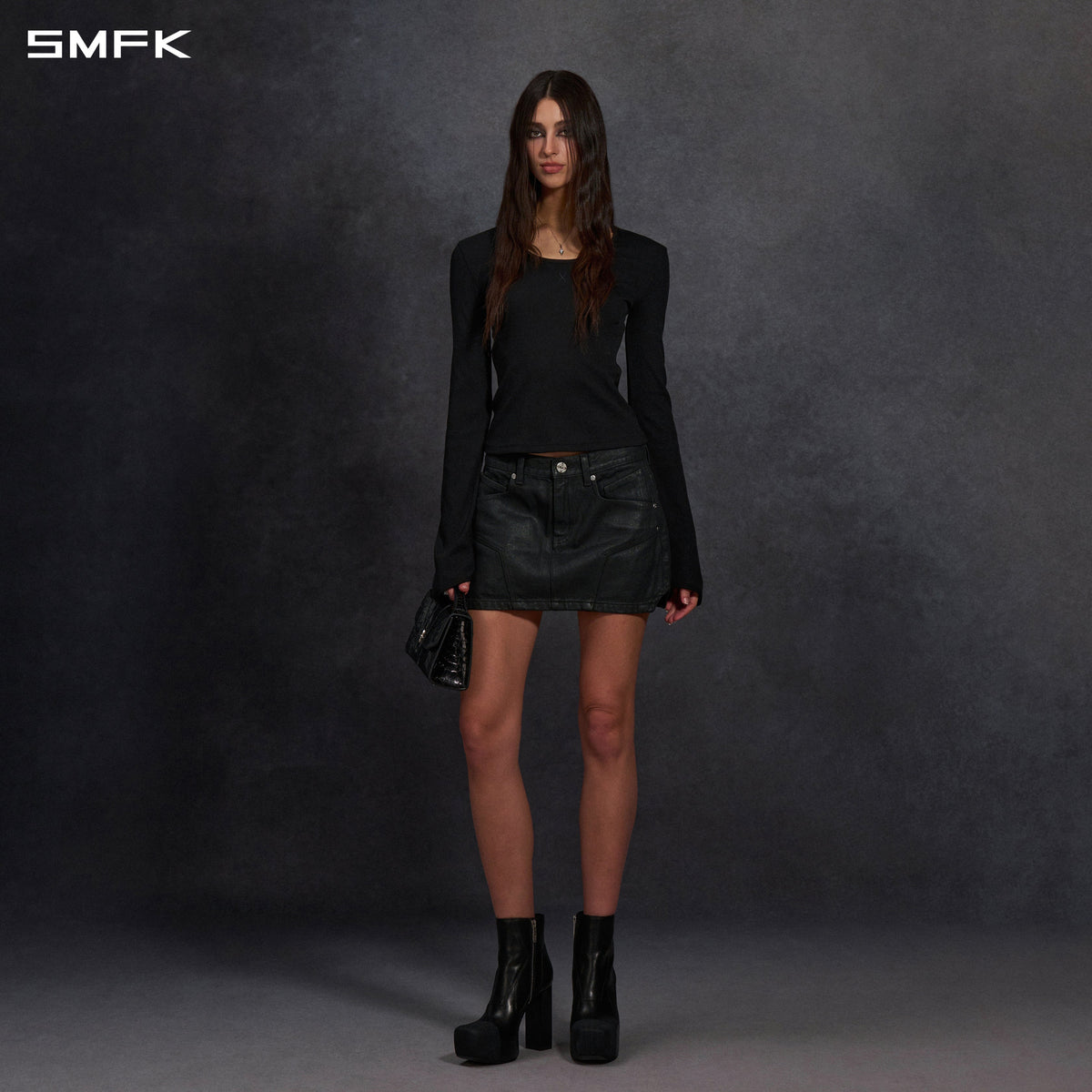 MYTH AEOLUS EVENING PULLOVER/COTTON + REGENERATED CELLULOSE FIBER + SPANDEX/W WILD BLACK