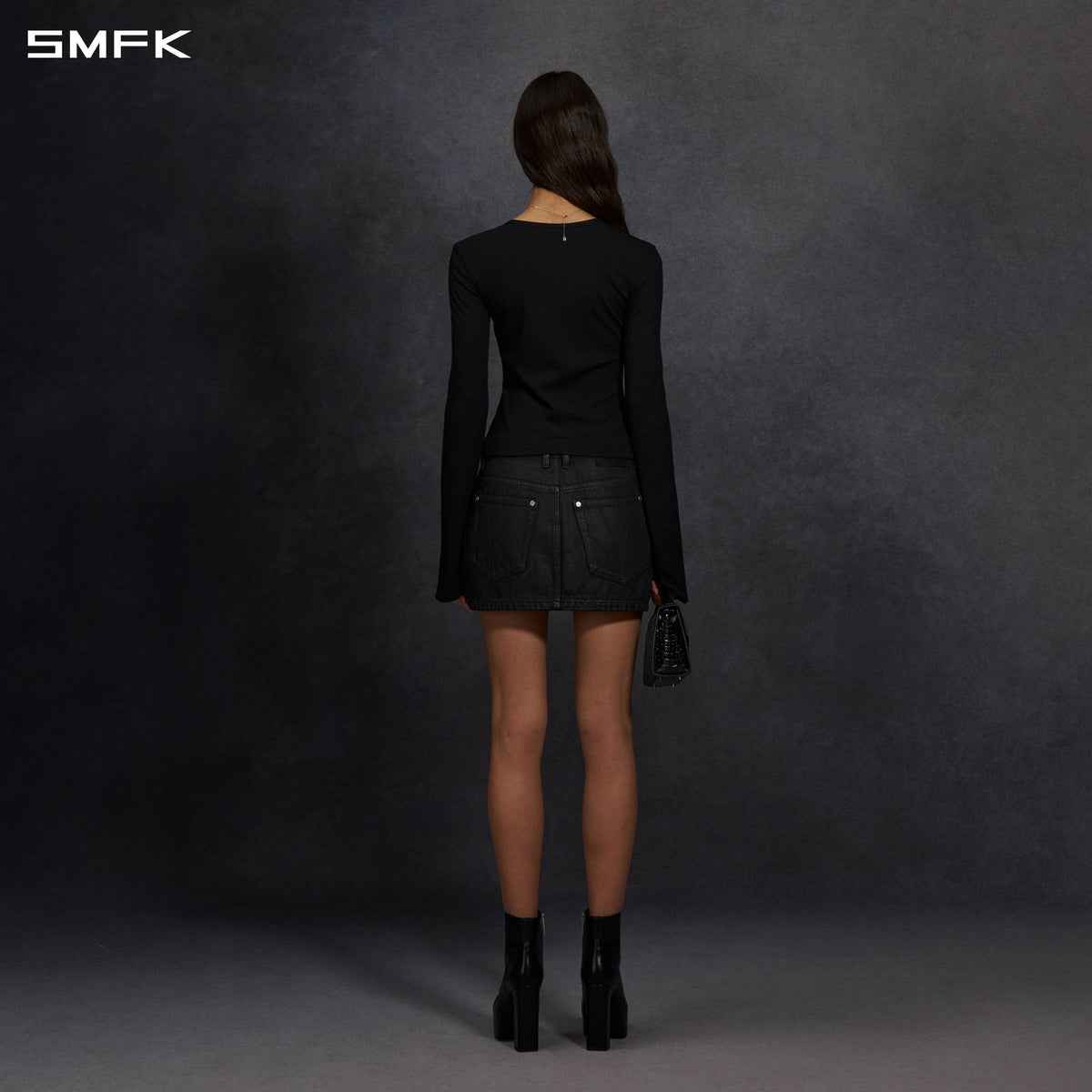 MYTH AEOLUS EVENING PULLOVER/COTTON + REGENERATED CELLULOSE FIBER + SPANDEX/W WILD BLACK
