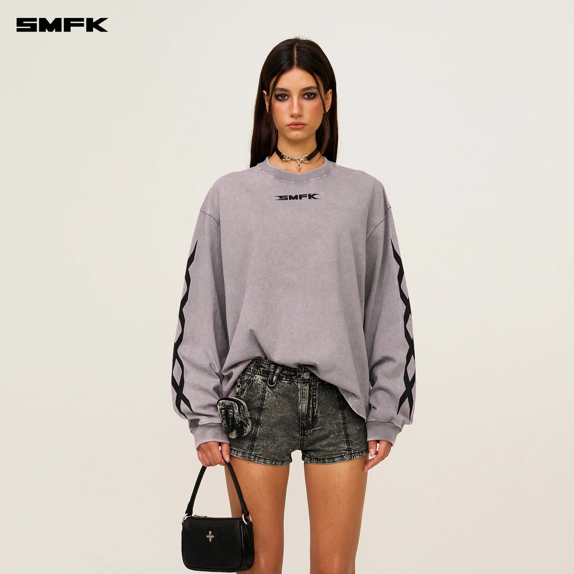 FUTURE FUTURE GENE SLEEVED SWEATSHIRT GRAY