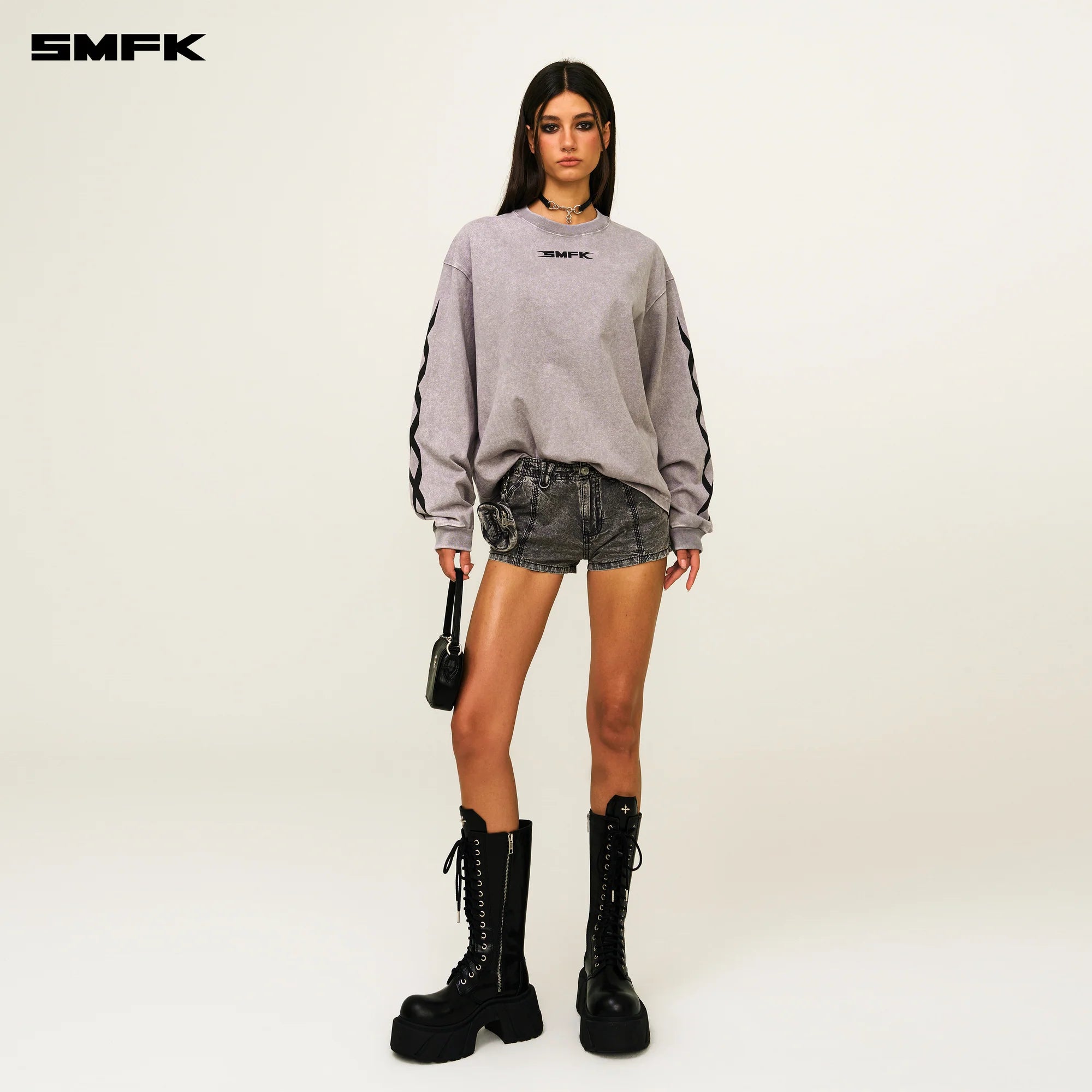 FUTURE FUTURE GENE SLEEVED SWEATSHIRT GRAY