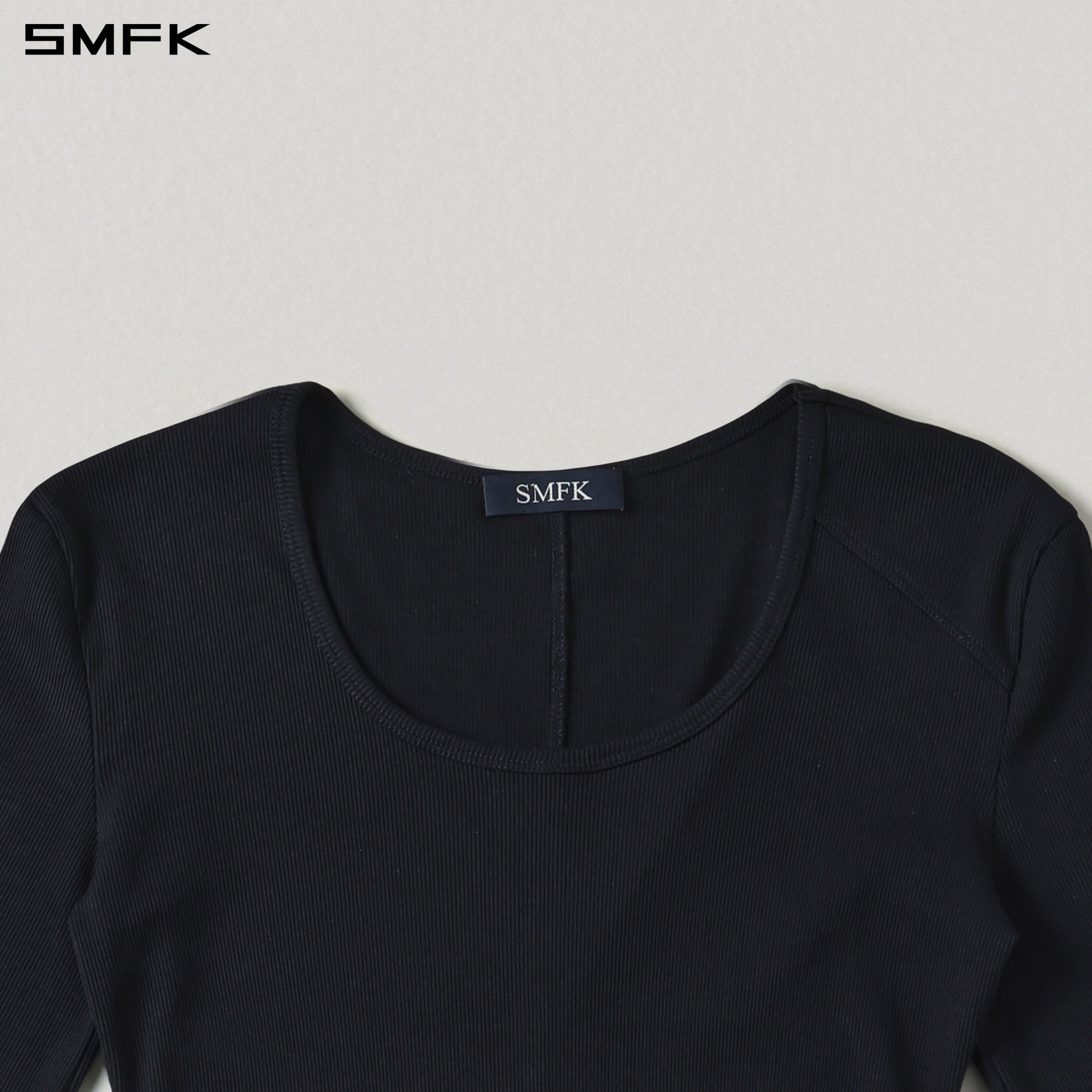 MYTH AEOLUS SLIM PULLOVER/COTTON+FIBER+ACRYLIC+SILK WILD BLACK