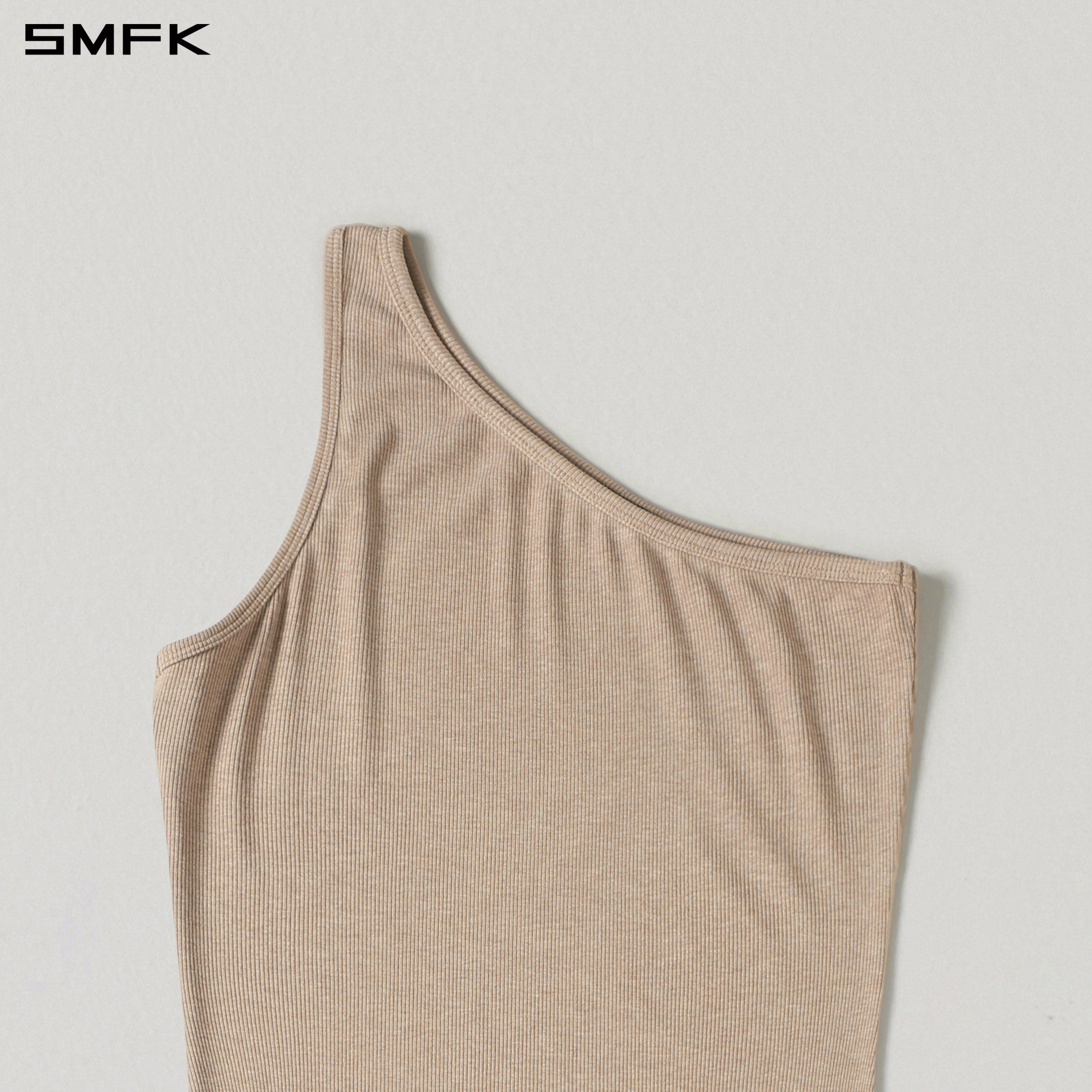 MYTH ORIGIN ONE-SIDE LONG DRESS/ACETATE+VISCOSE+ACRYLIC+SPANDEX+WOOL FRESH SKIN