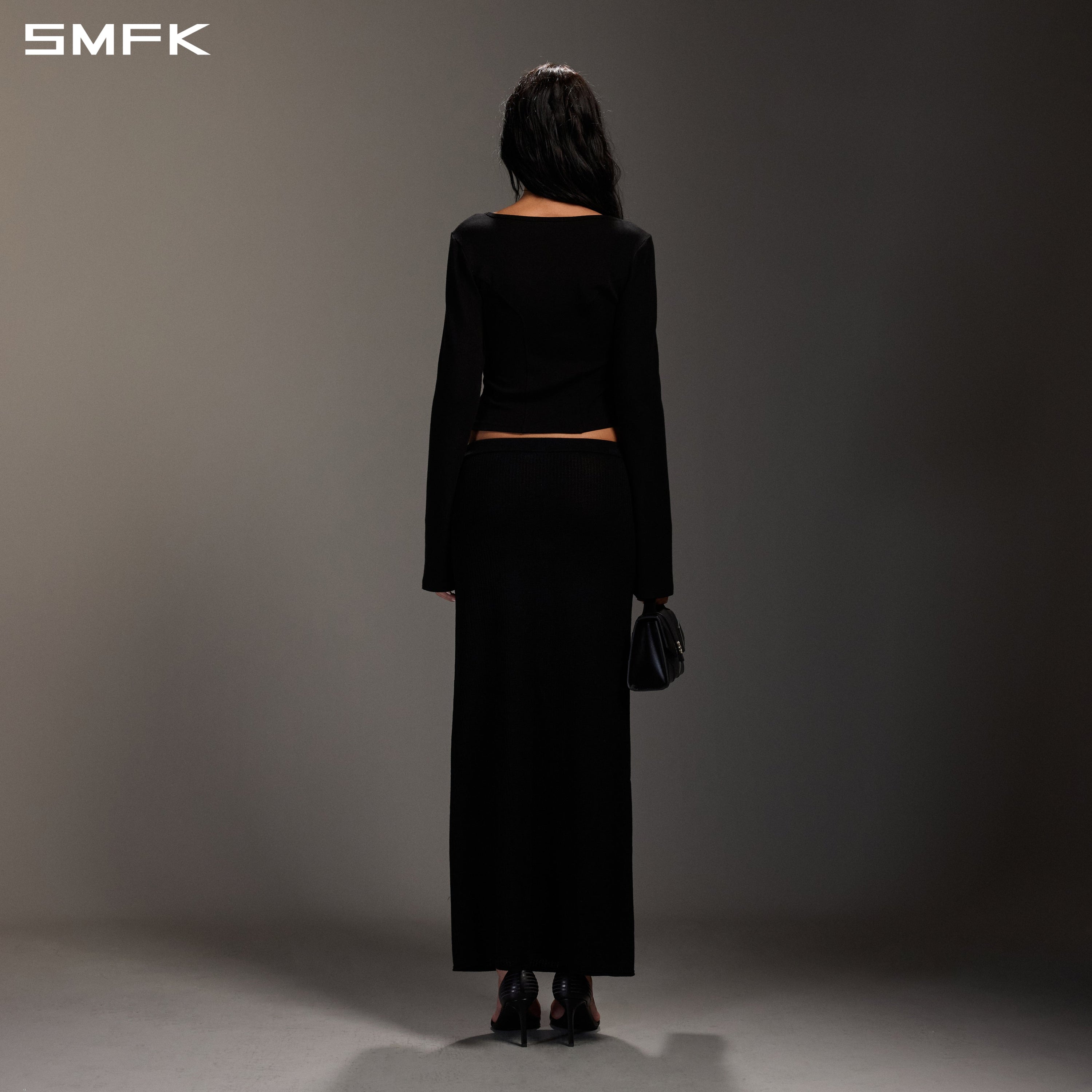 INFINITY LOOP SLIM PULLOVER/LENZING TENCEL+WOOL MIDNIGHT BLACK