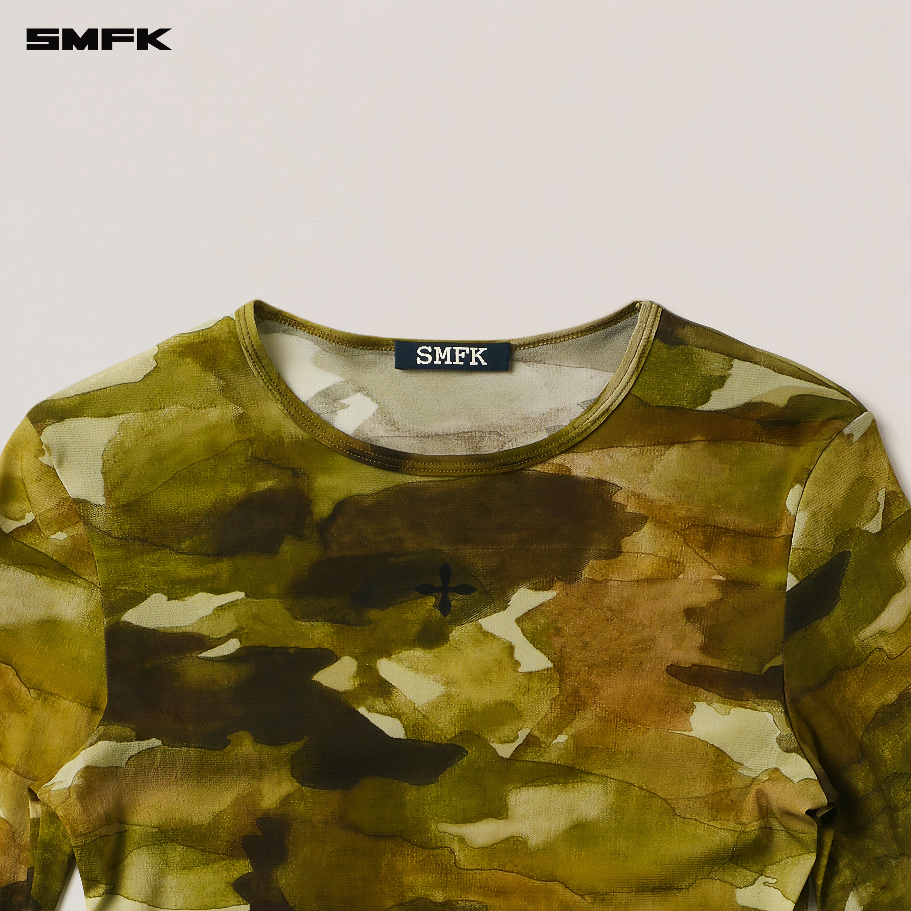 VINTAGE CHINESE INK CAMOUFLAGE LONG SLEEVE PULLOVER CHINESE INK CAMOUFLAGE