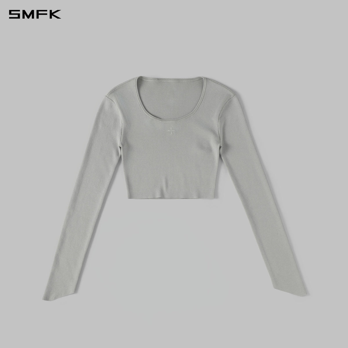 MYTH SIREN EVENING SHORT KNIT PULLOVER/TENCEL+SILK GLACIER GREY