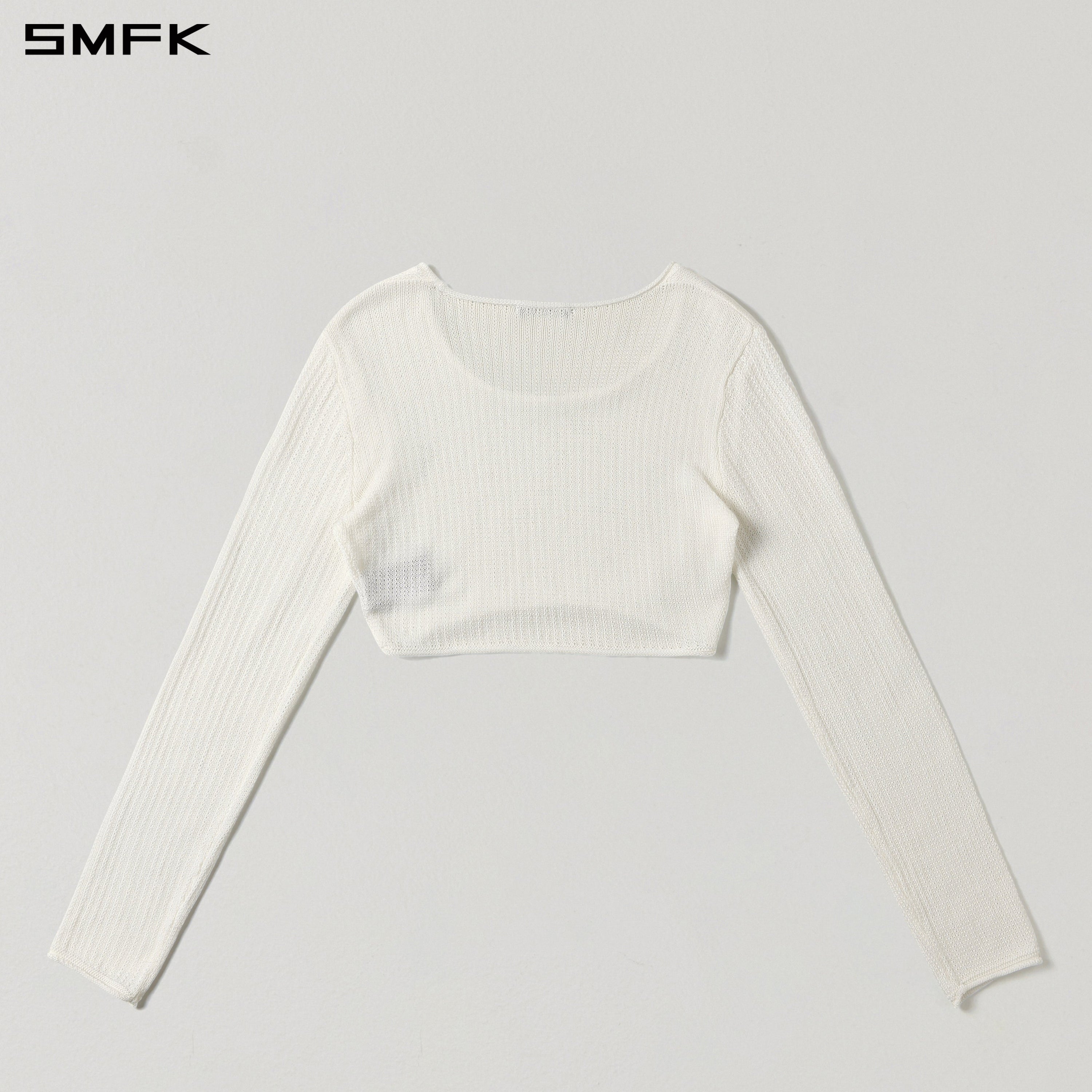 MYTH SEER CHAIN SHORT KNIT PULLOVER/TENCEL+SILK CLOUD WHITE