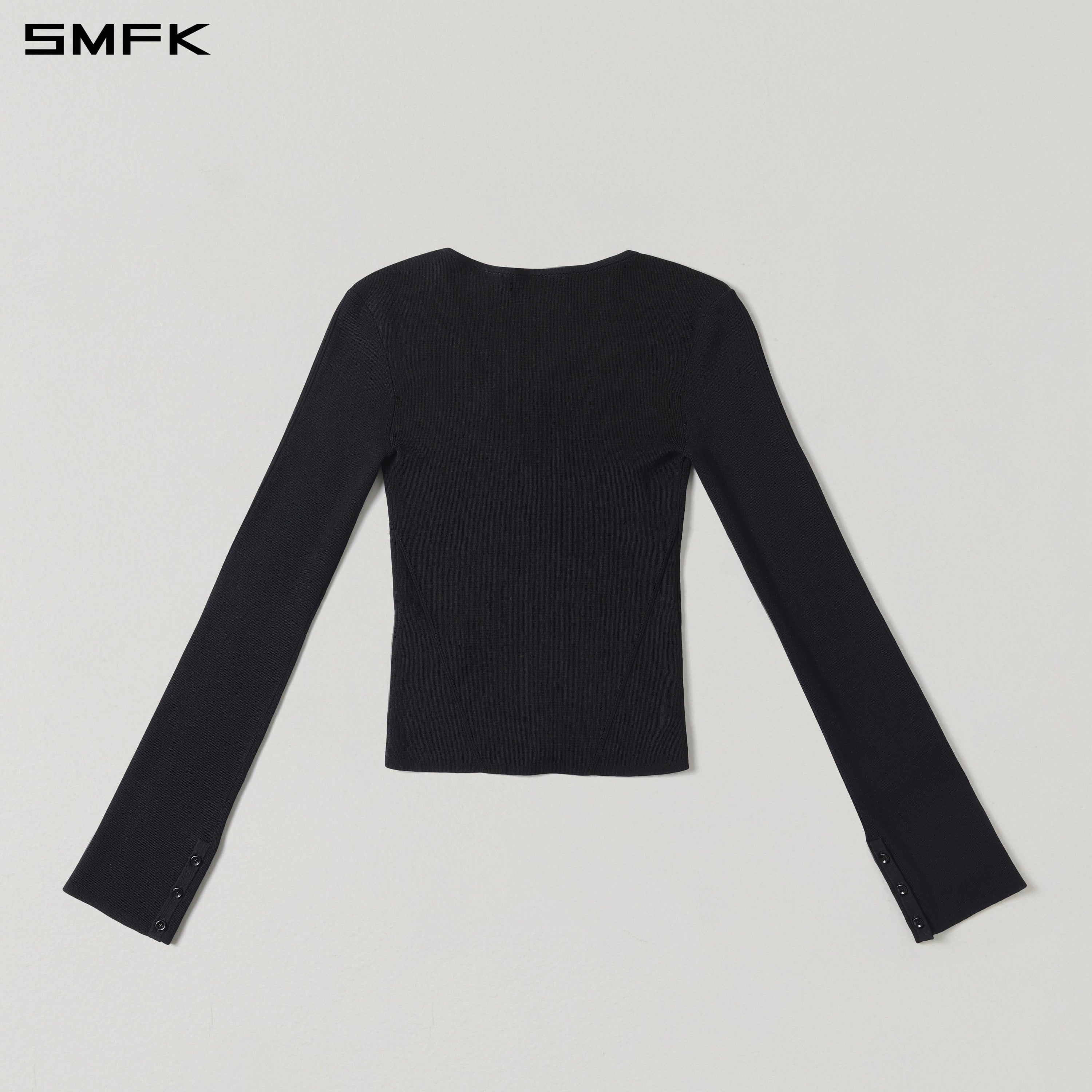 MYTH SIREN EVENING SLIM KNIT PULLOVER/TENCEL+SILK WILD BLACK