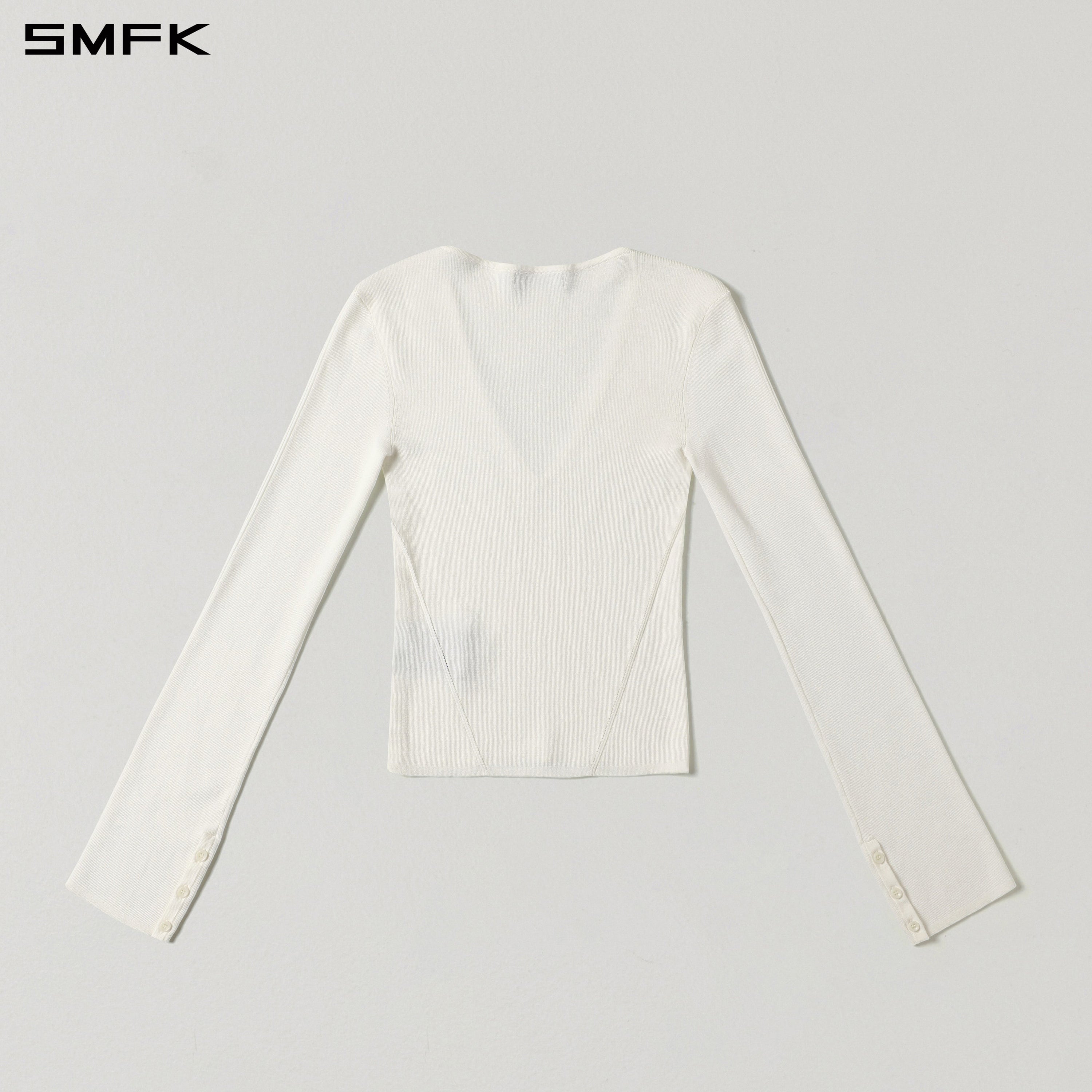 MYTH SIREN EVENING SLIM KNIT PULLOVER/TENCEL+SILK CLOUD WHITE