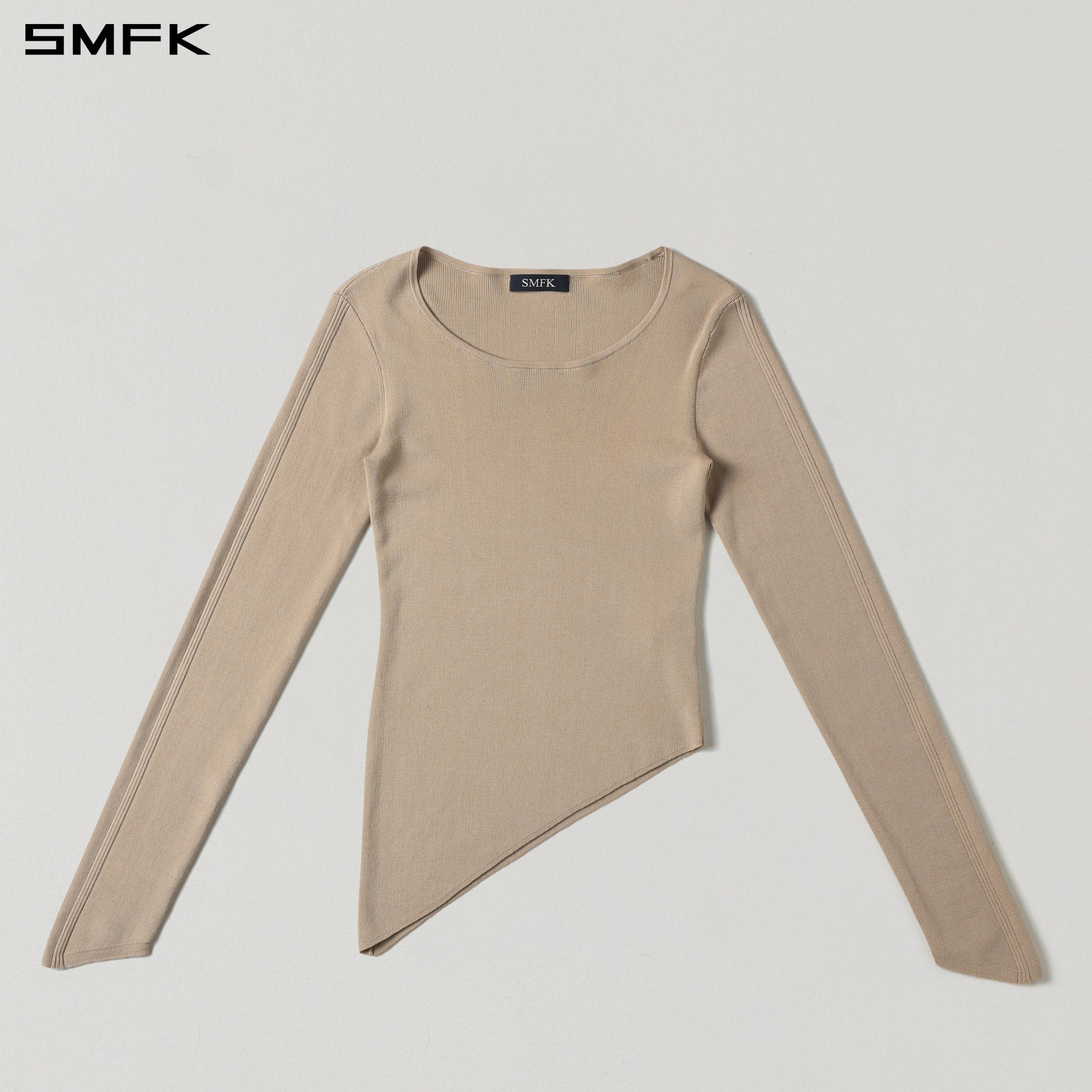 MYTH AEOLUS ASYMMETRY SLIM KNIT PULLOVER/TENCEL+SILK FRESH SKIN
