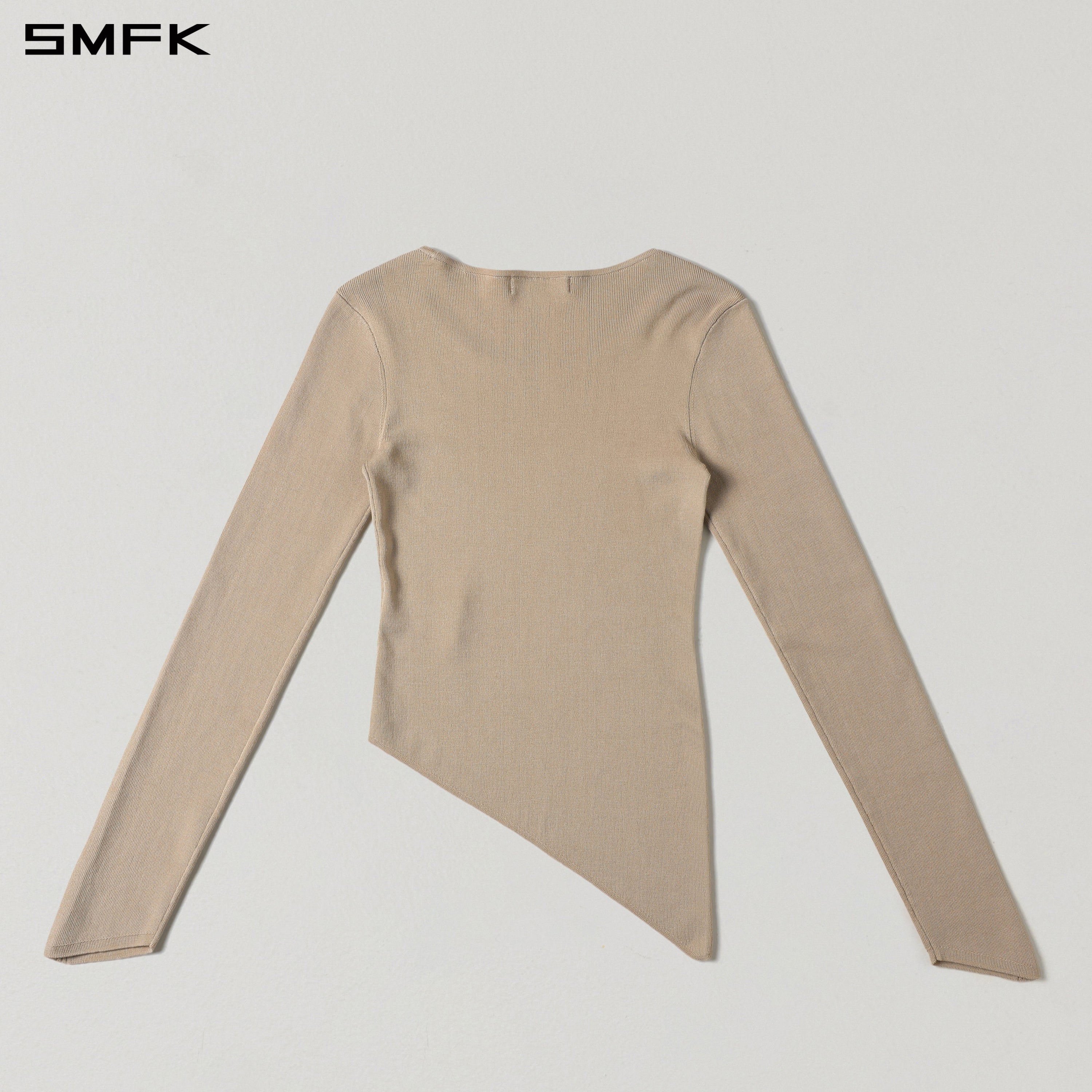 MYTH AEOLUS ASYMMETRY SLIM KNIT PULLOVER/TENCEL+SILK FRESH SKIN