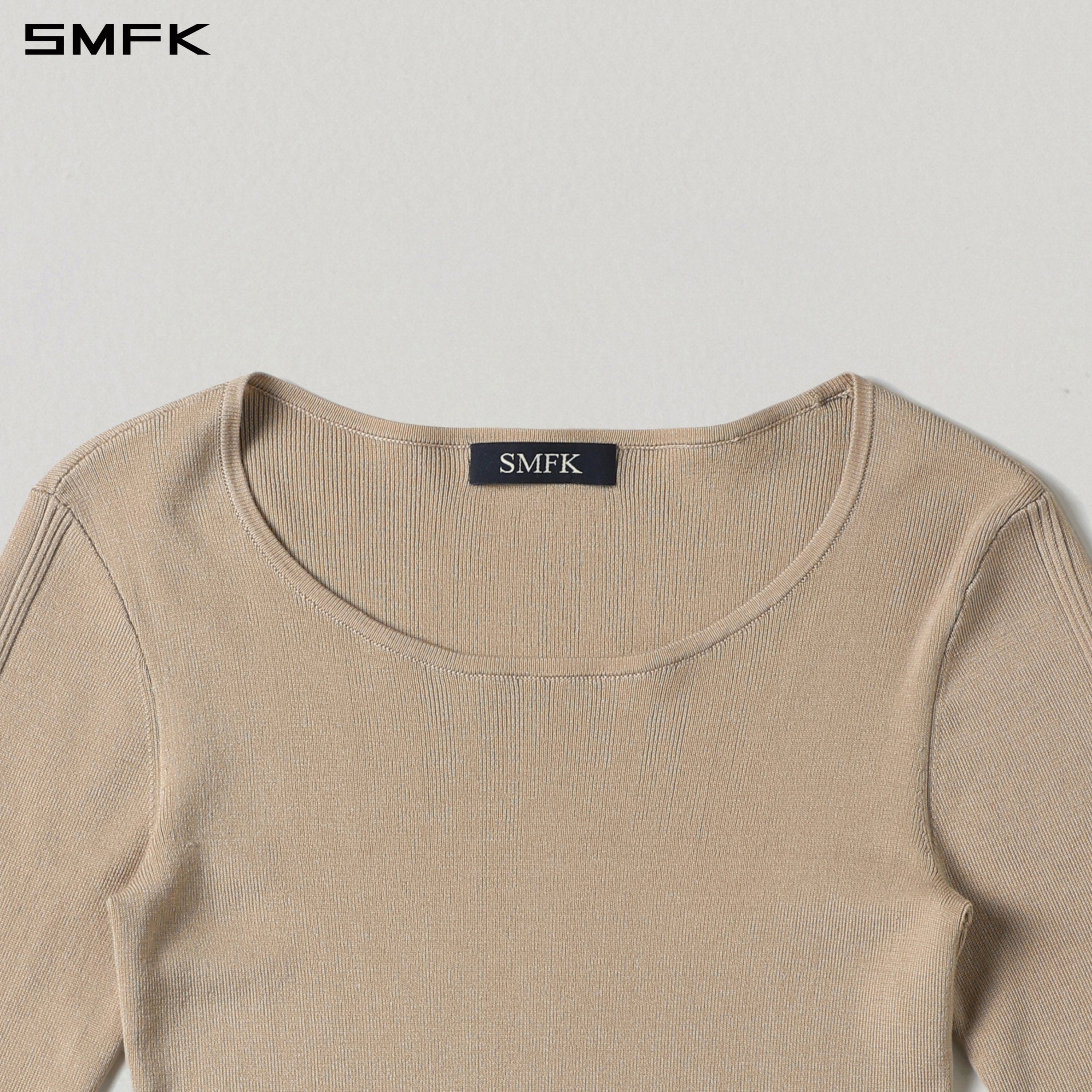 MYTH AEOLUS ASYMMETRY SLIM KNIT PULLOVER/TENCEL+SILK FRESH SKIN