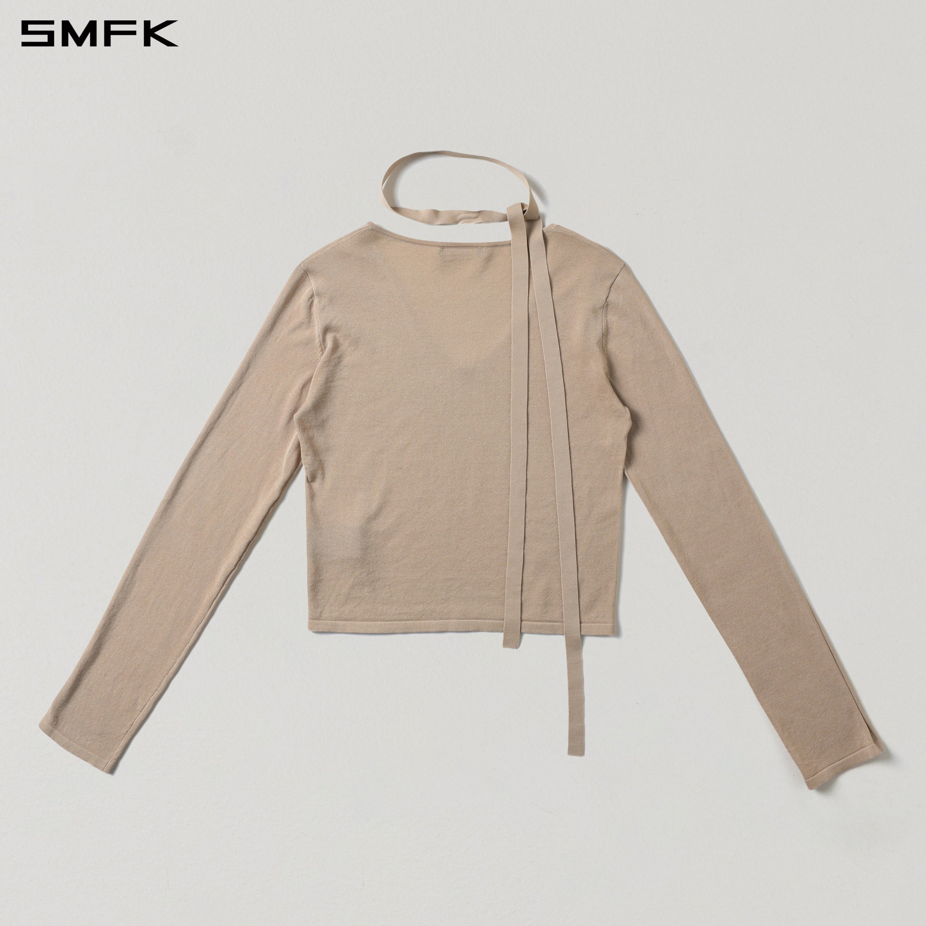 MYTH SIREN ROVE V-NECK SLIM KNIT PULLOVER/ACETATE+COTTON FRESH SKIN