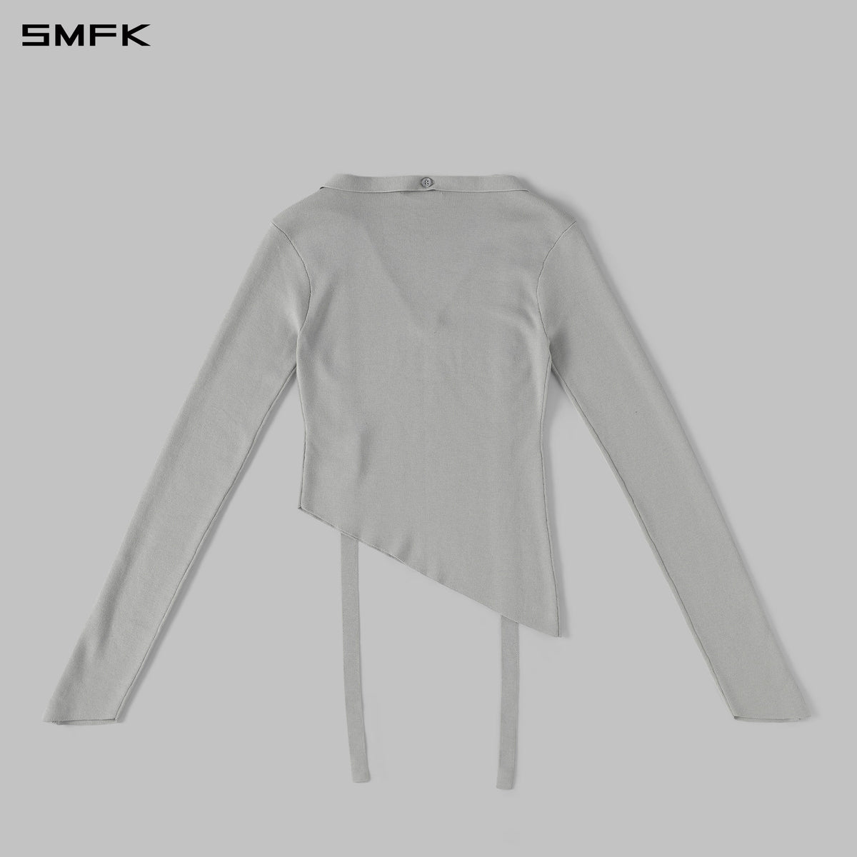 MYTH AEOLUS ASYMMETRY SLIM KNIT PULLOVER/SILK+LENZING TENCEL+COTTON GLACIER GREY