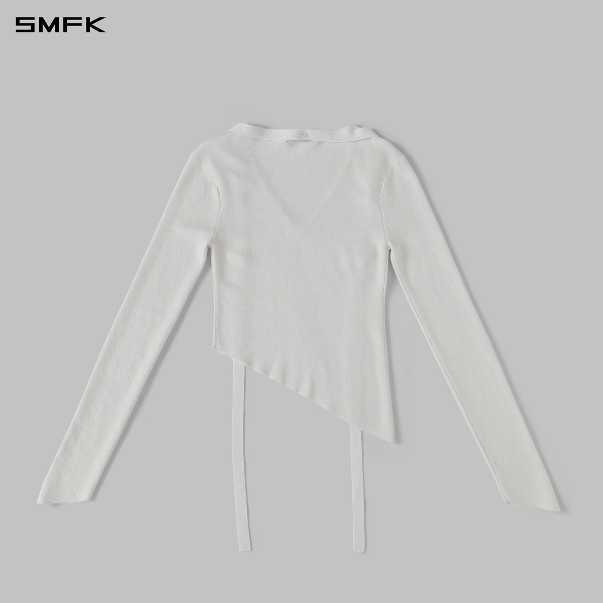 MYTH AEOLUS ASYMMETRY SLIM KNIT PULLOVER/SILK+LENZING TENCEL+COTTON CLOUD WHITE