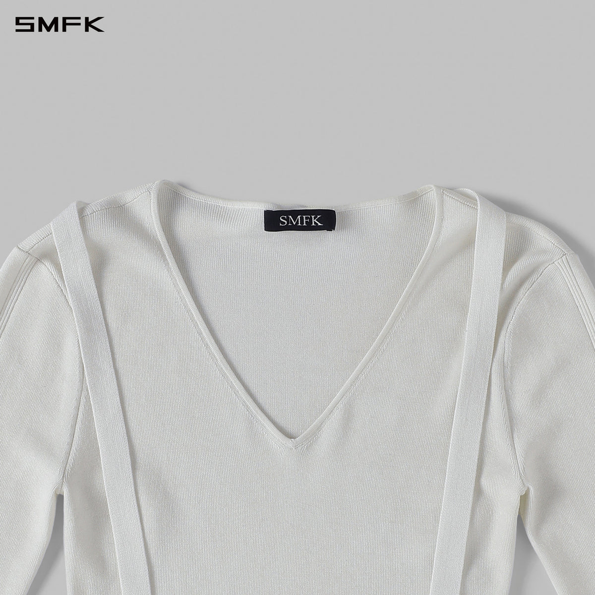 MYTH AEOLUS ASYMMETRY SLIM KNIT PULLOVER/SILK+LENZING TENCEL+COTTON CLOUD WHITE