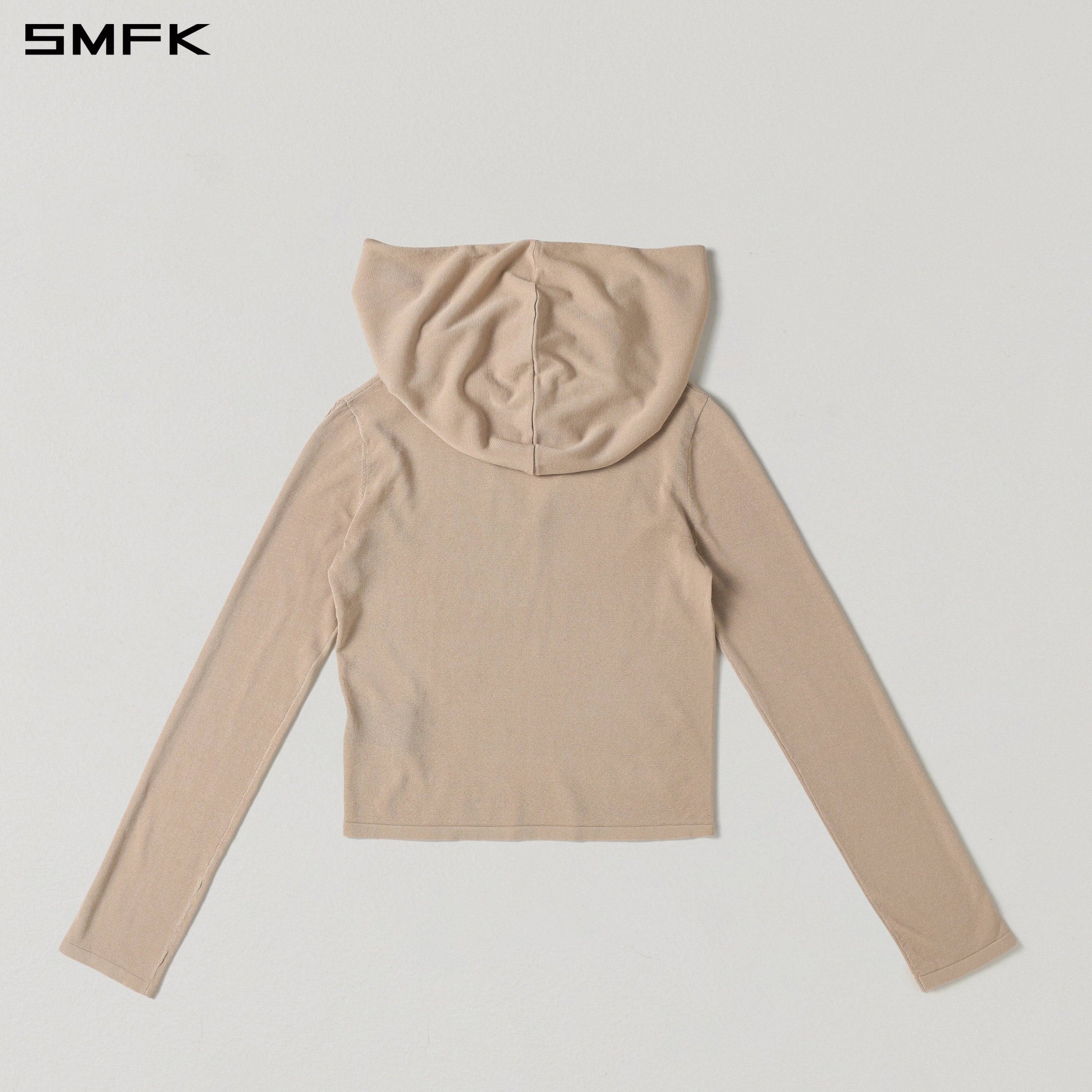 MYTH SIREN ROVE SLIM KNIT HOODIE/ACETATE+COTTON FRESH SKIN