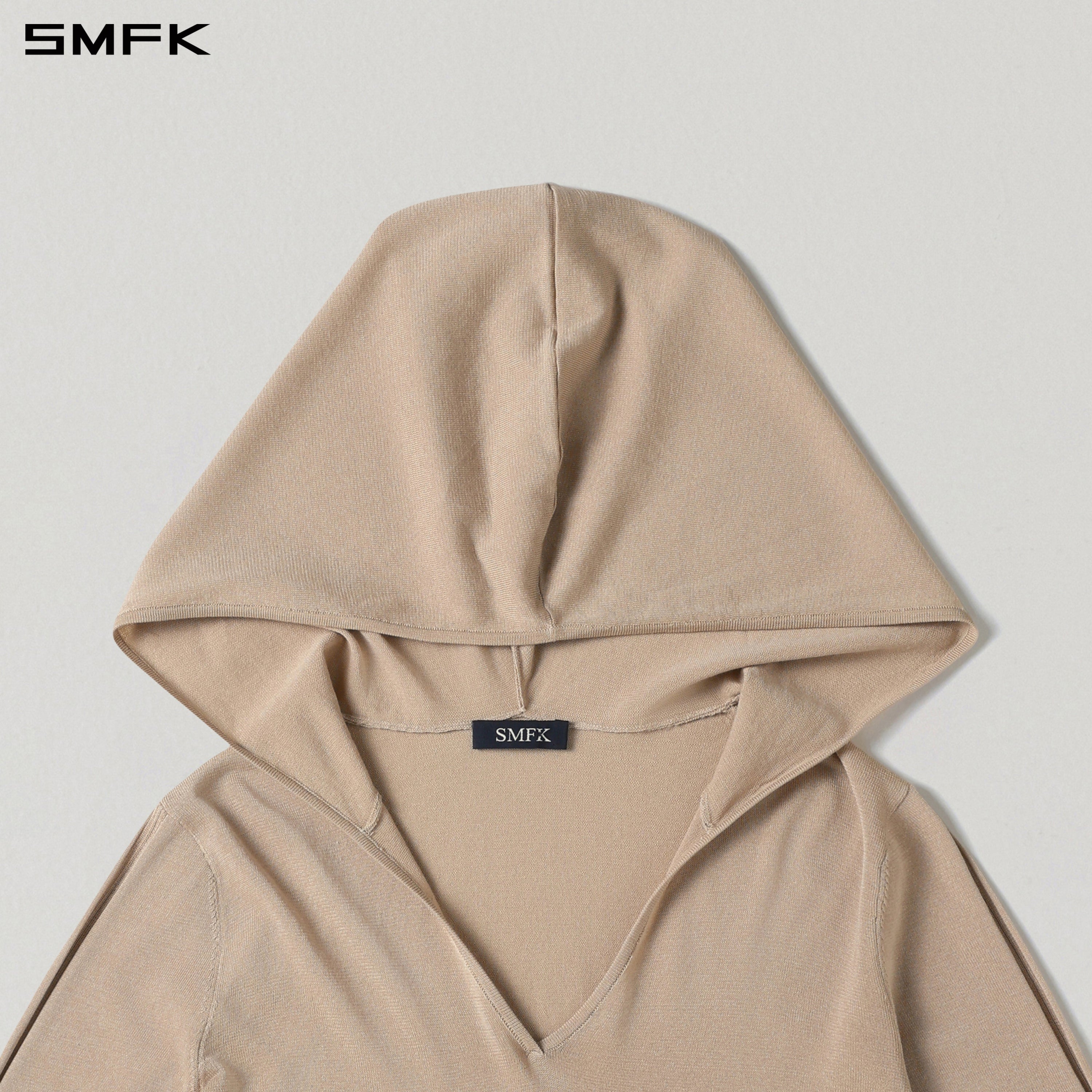 MYTH SIREN ROVE SLIM KNIT HOODIE/ACETATE+COTTON FRESH SKIN