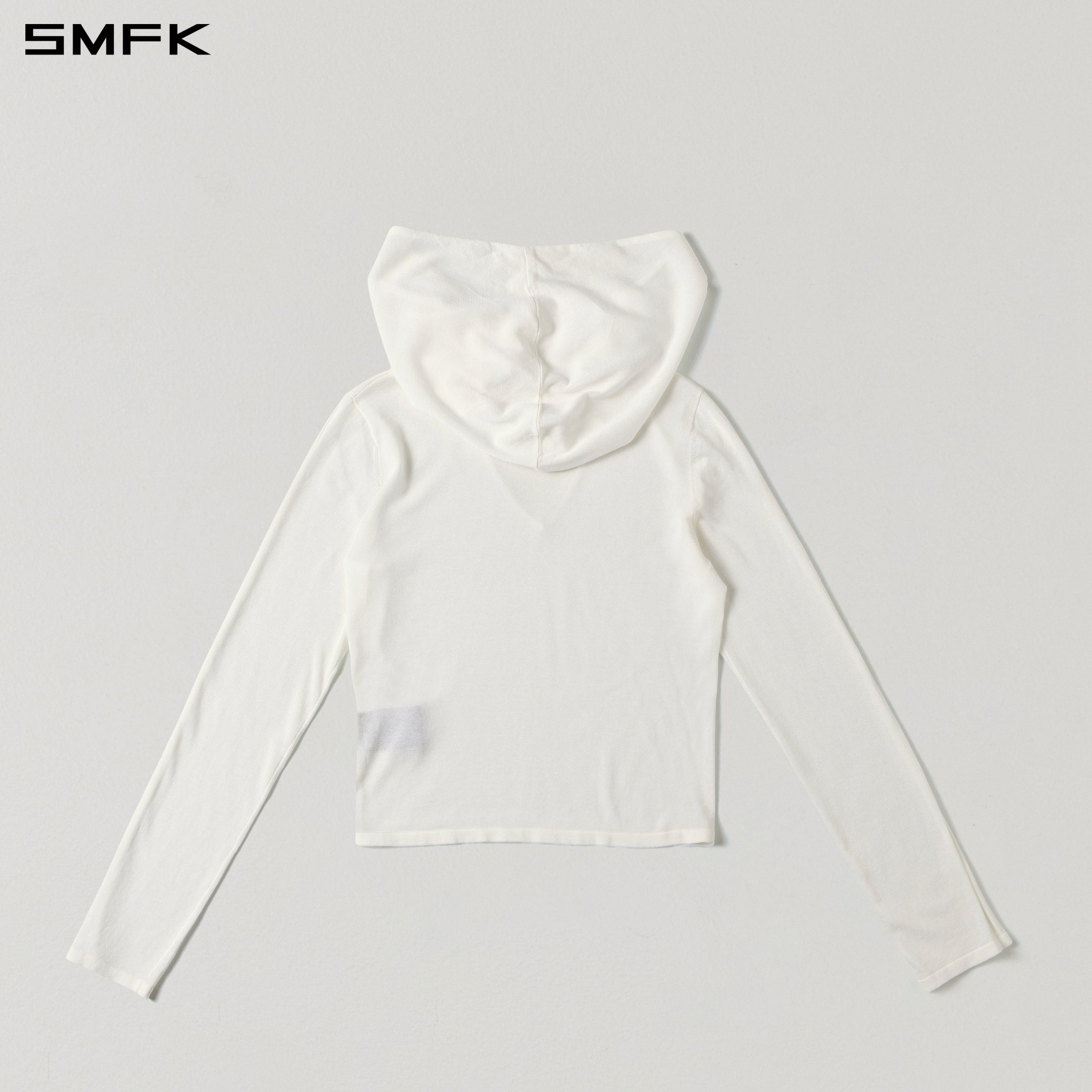MYTH SIREN ROVE SLIM KNIT HOODIE/ACETATE+COTTON CLOUD WHITE