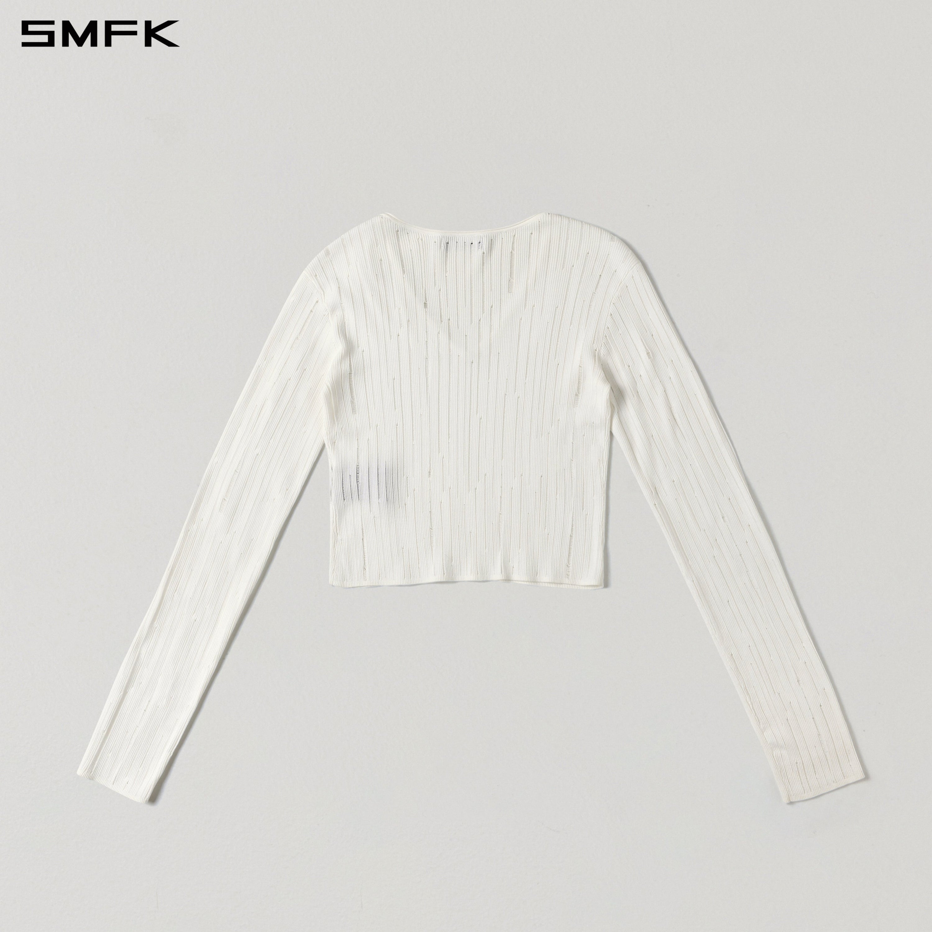 MIRAGE SIREN VISIONAL KNIT SHORT PULLOVER/ACETATE+COTTON CLOUD WHITE