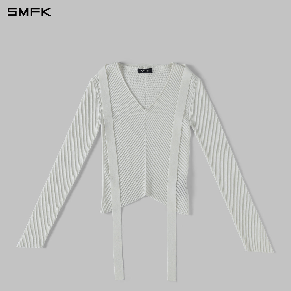 MYTH AEOLUS EVENING SLIM KNIT SWEATER / SILK+LENZING TENCEL+COTTON CLOUD WHITE