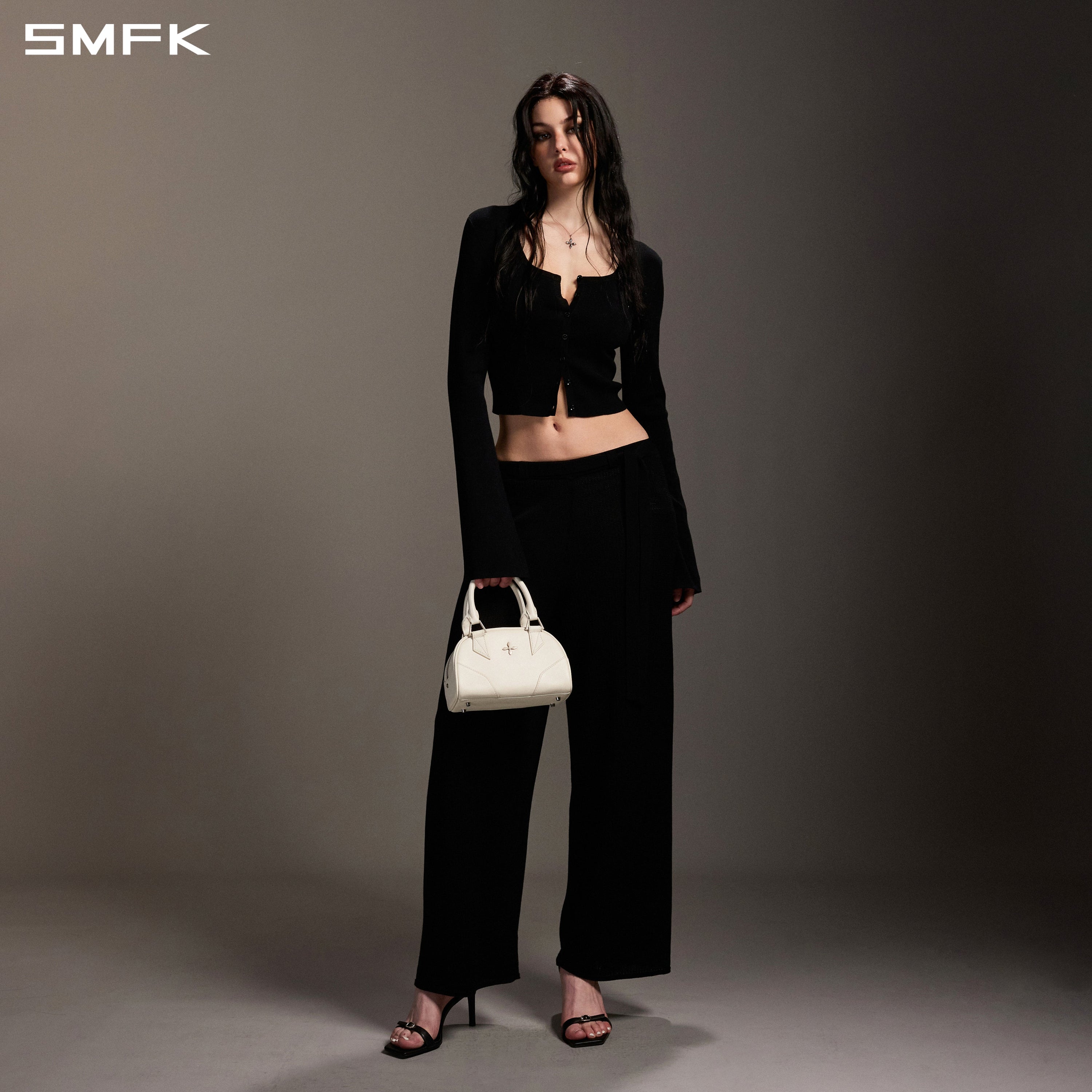 MYTH SEER SLIM KNIT CARDIGAN/TENCEL+SILK WILD BLACK